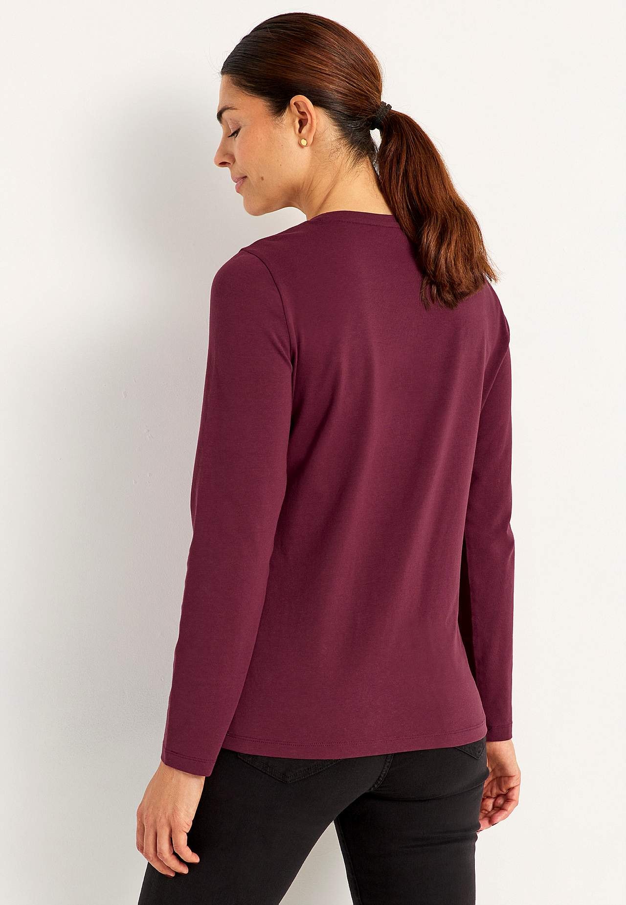 Langärmliges Jersey-Top aus Bio-Baumwolle