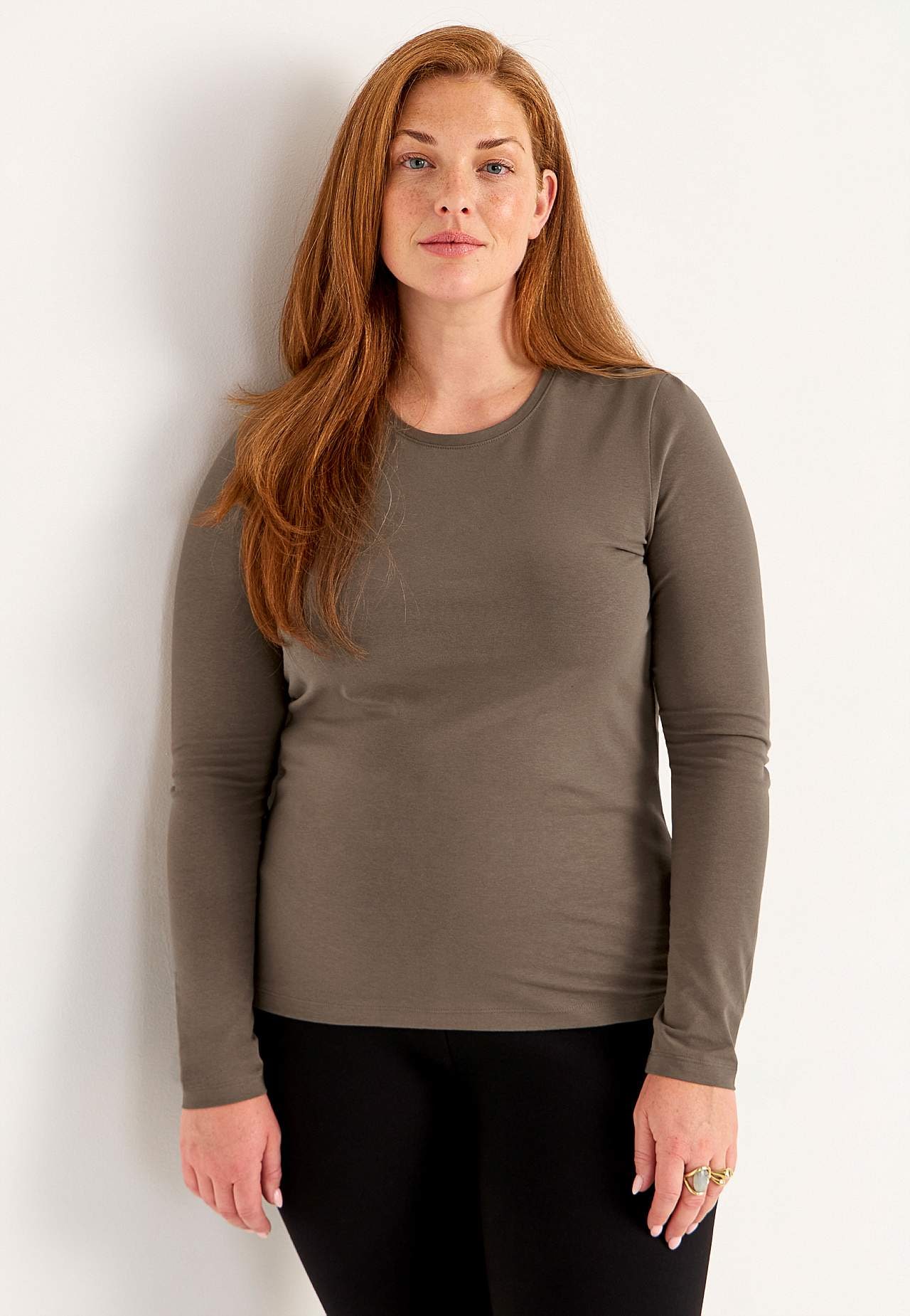 Langärmliges Jersey-Top aus Bio-Baumwolle