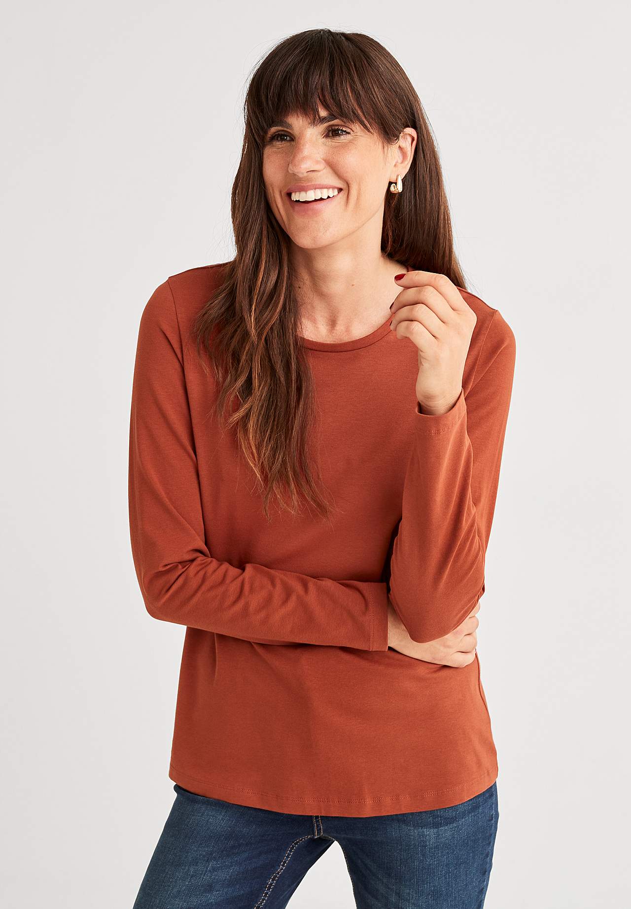 Langärmliges Jersey-Top aus Bio-Baumwolle