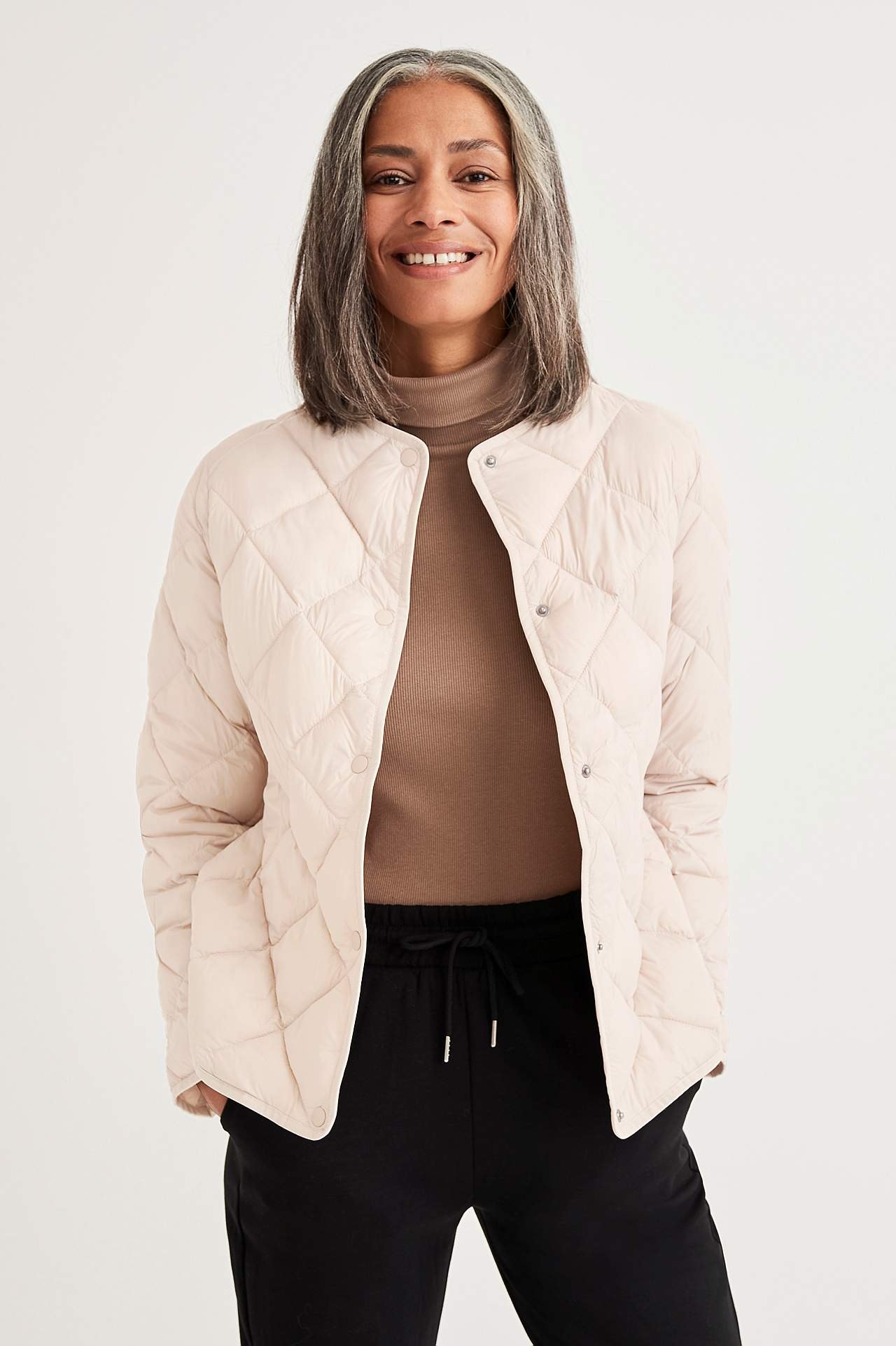 Gesteppte leichte Jacke Uni