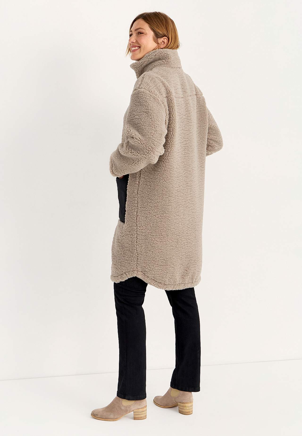 Fleecejacke mit hohem Kragen