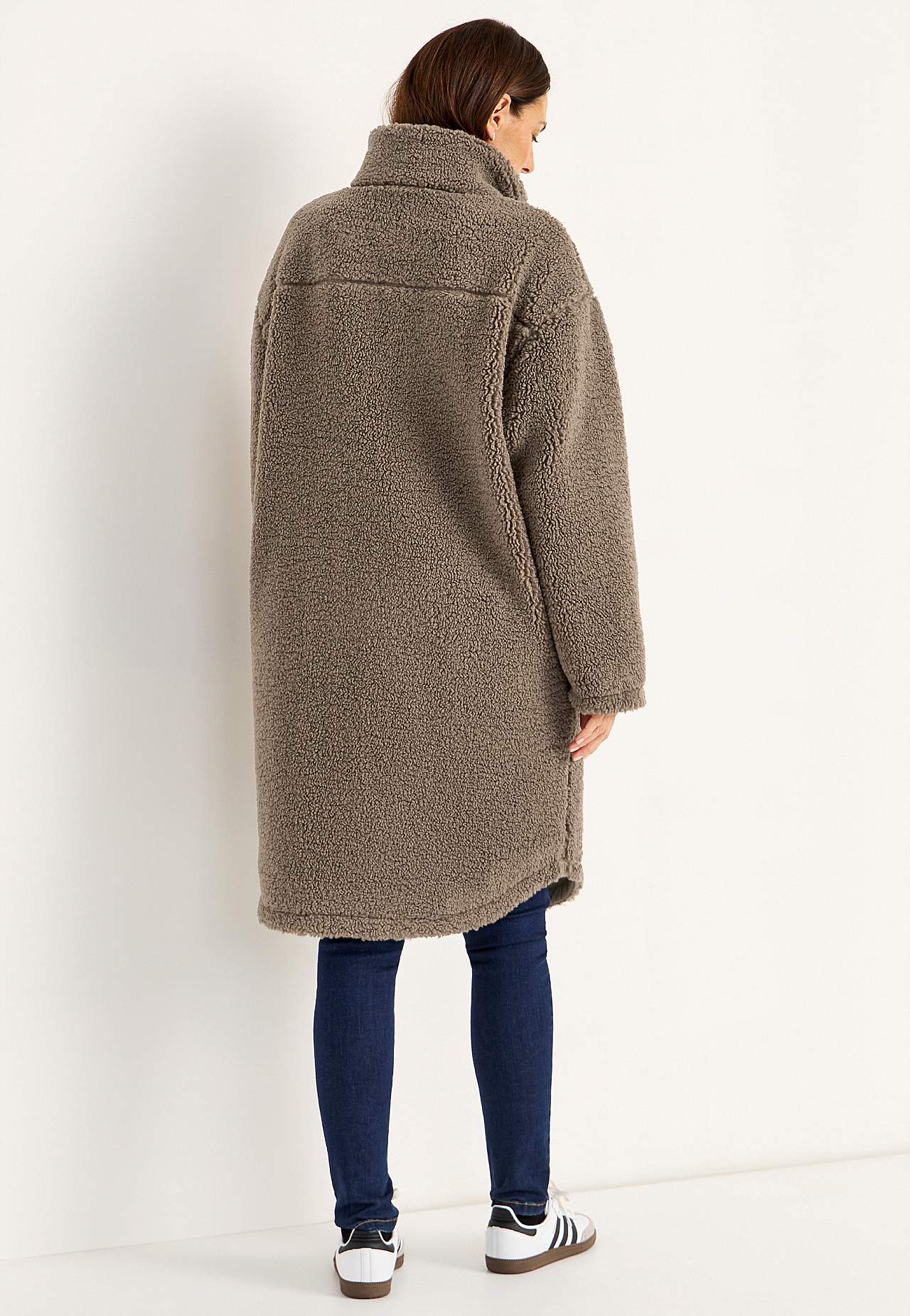 Fleecejacke mit hohem Kragen