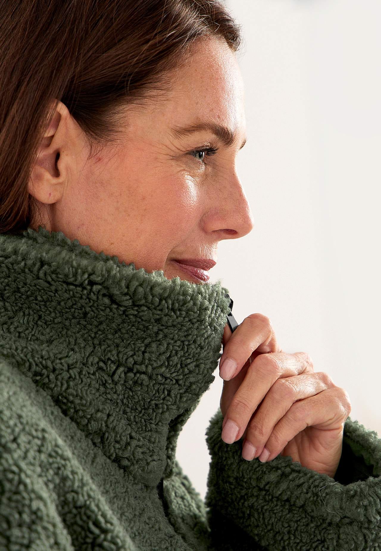 Fleecejacke mit hohem Kragen