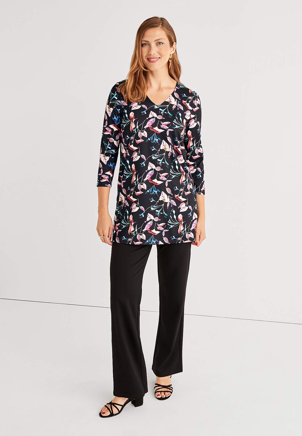 Jersey-Tunika mit Blumenmuster Nelly