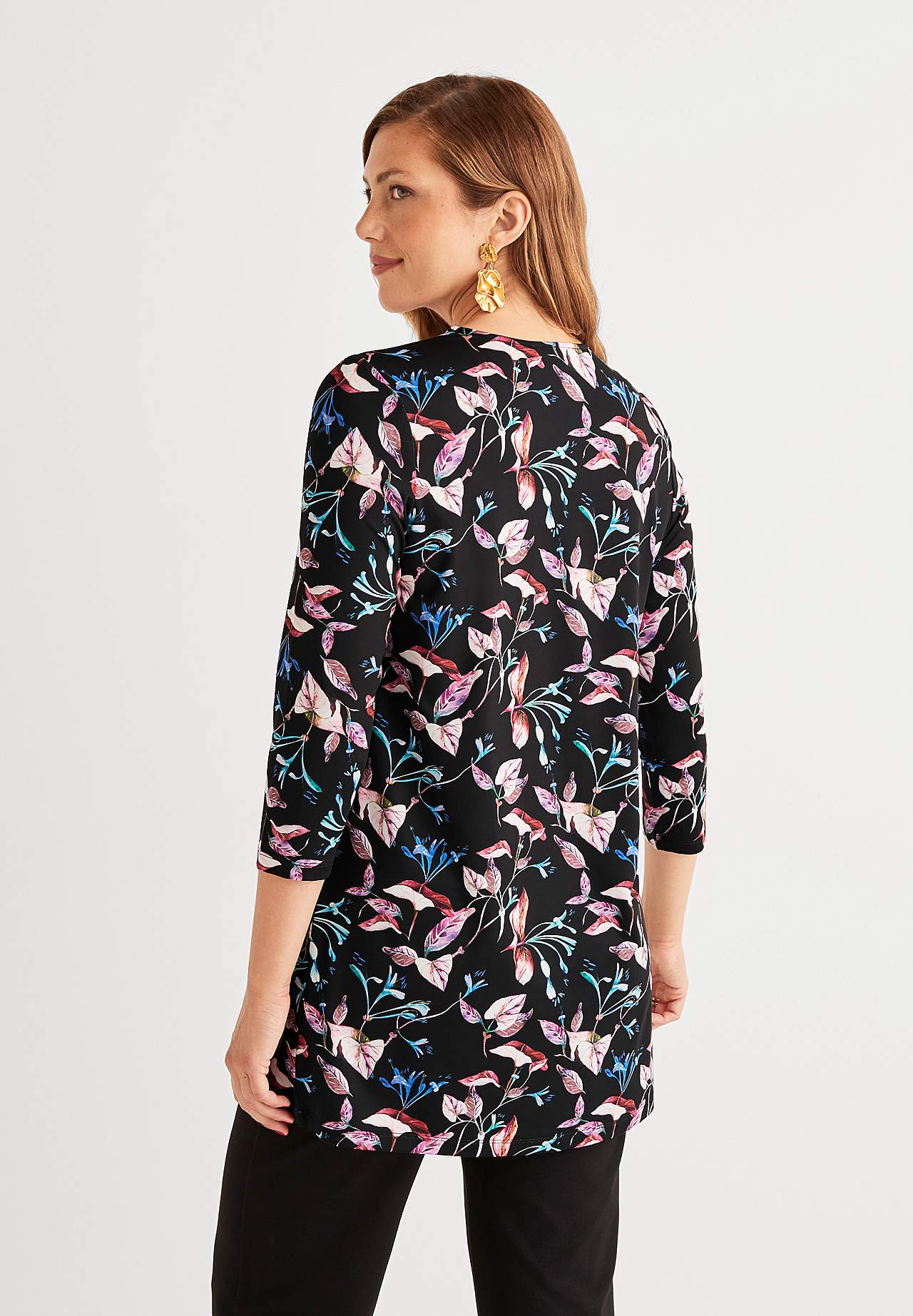 Jersey-Tunika mit Blumenmuster Nelly