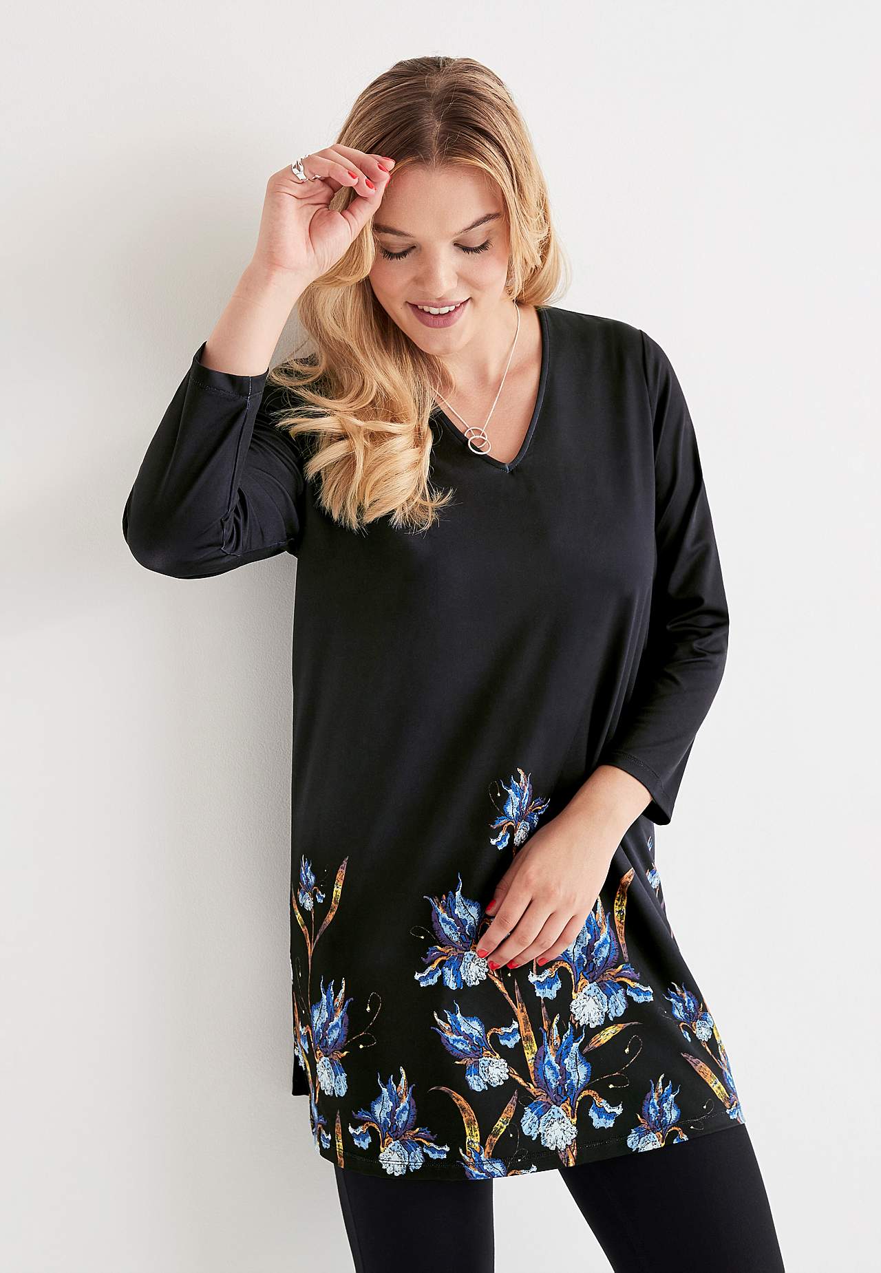 Jersey-Tunika mit Blumenmuster Nelly