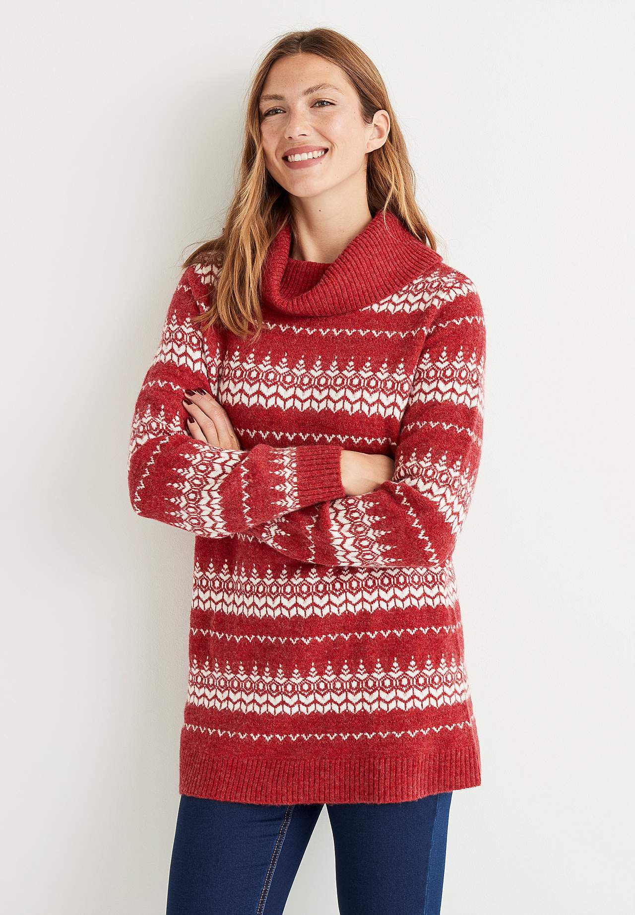 Tunika mit einem Jacquard-Strick