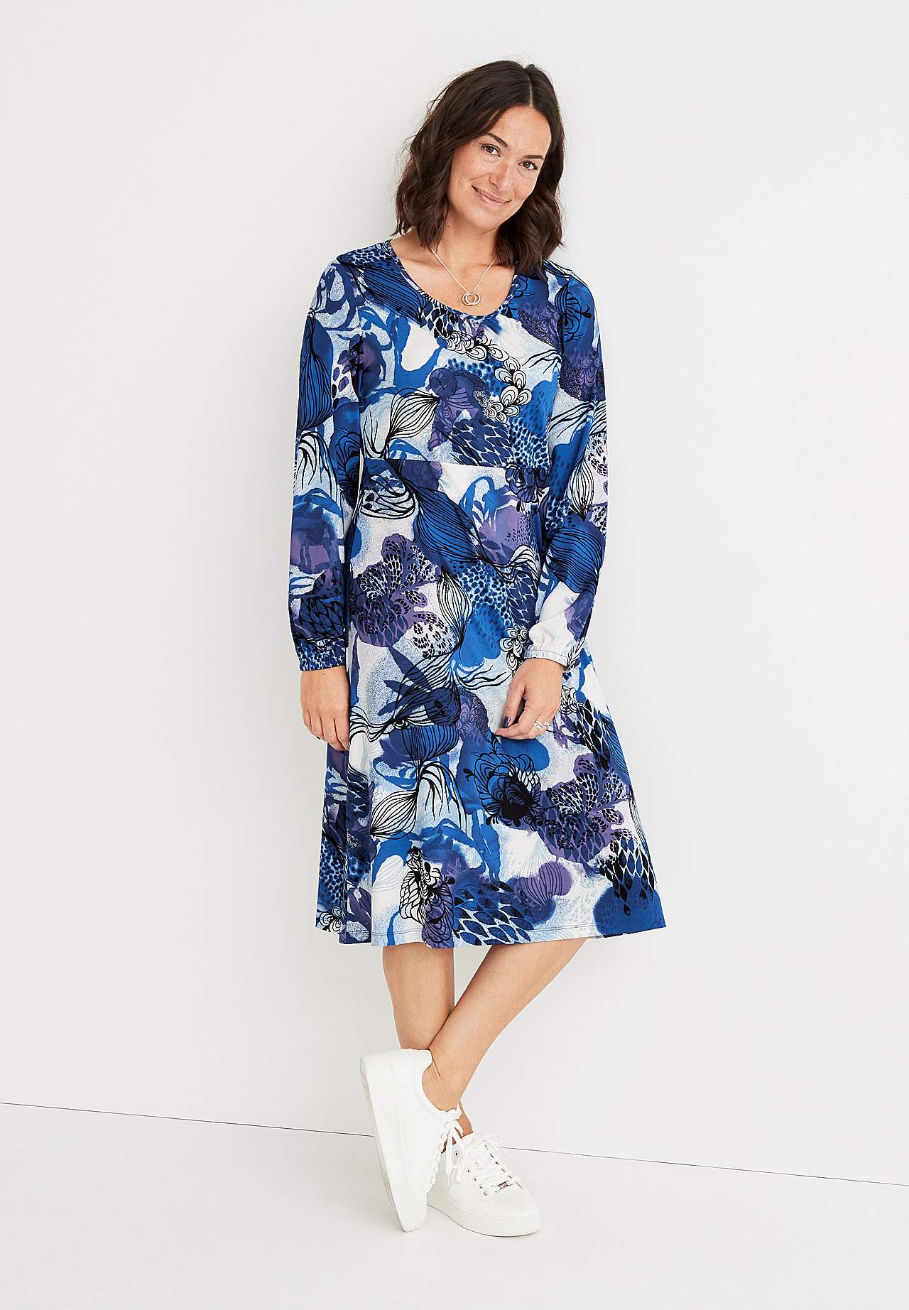 Gemustertes Jersey-Kleid