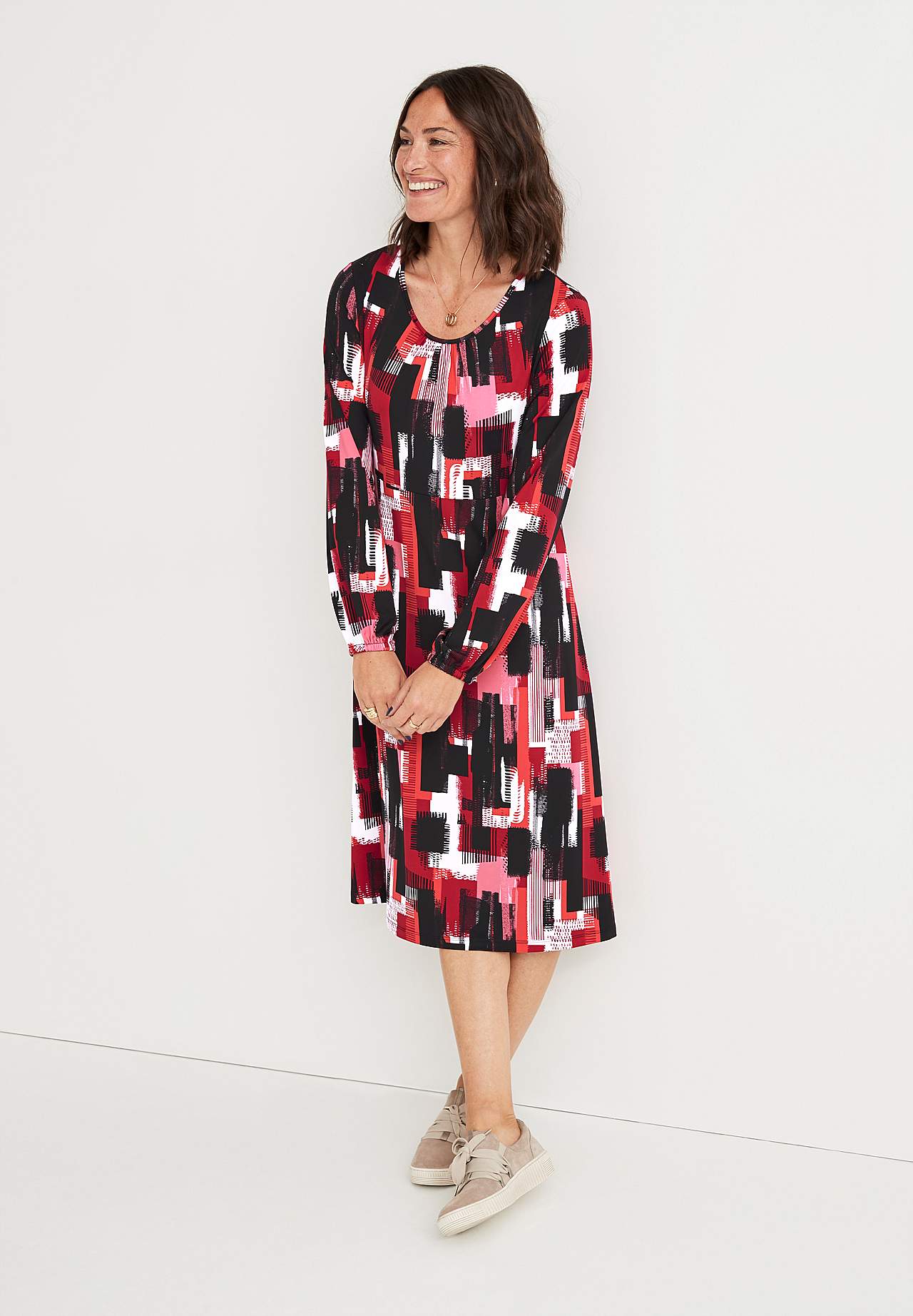 Gemustertes Jersey-Kleid