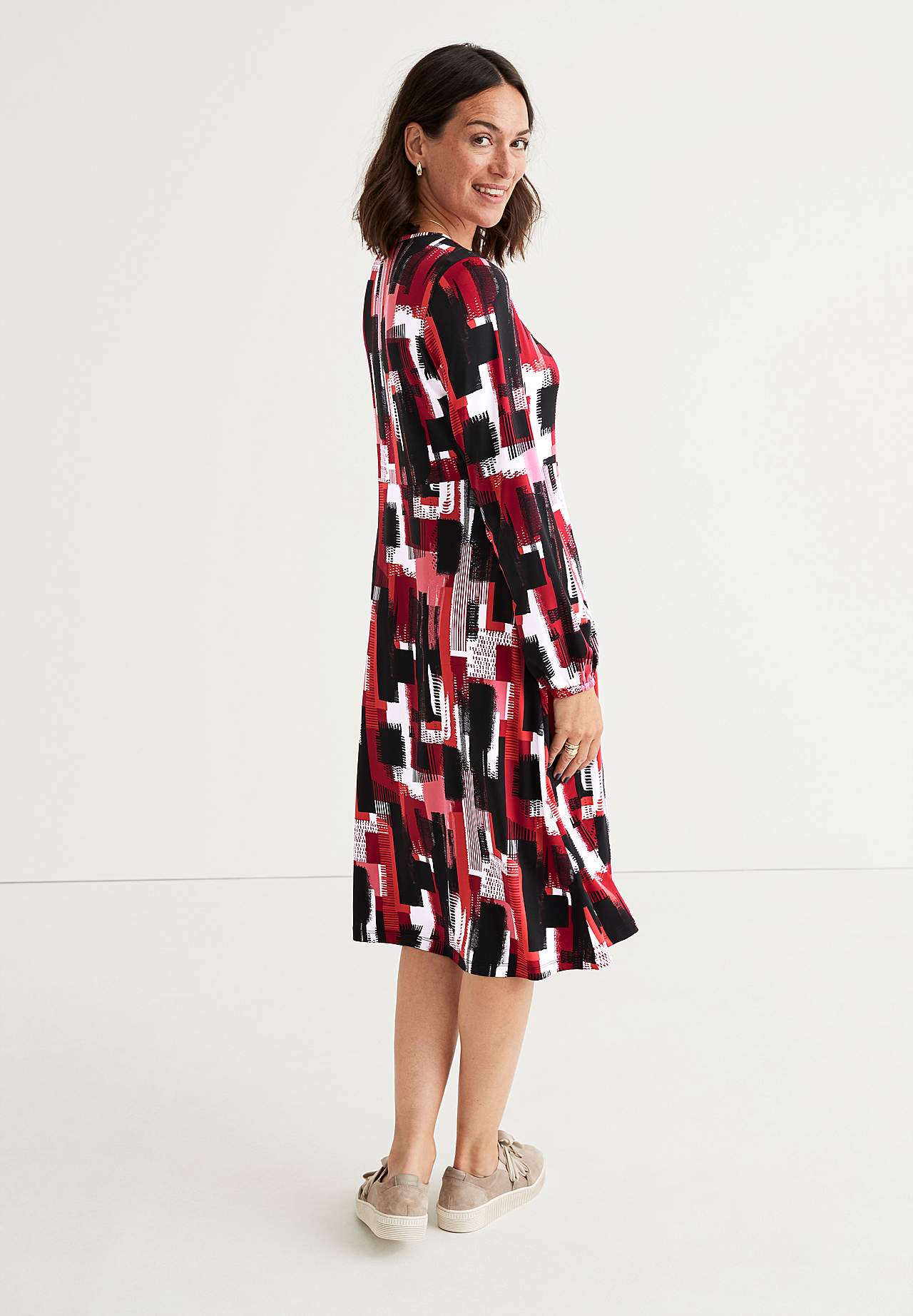 Gemustertes Jersey-Kleid