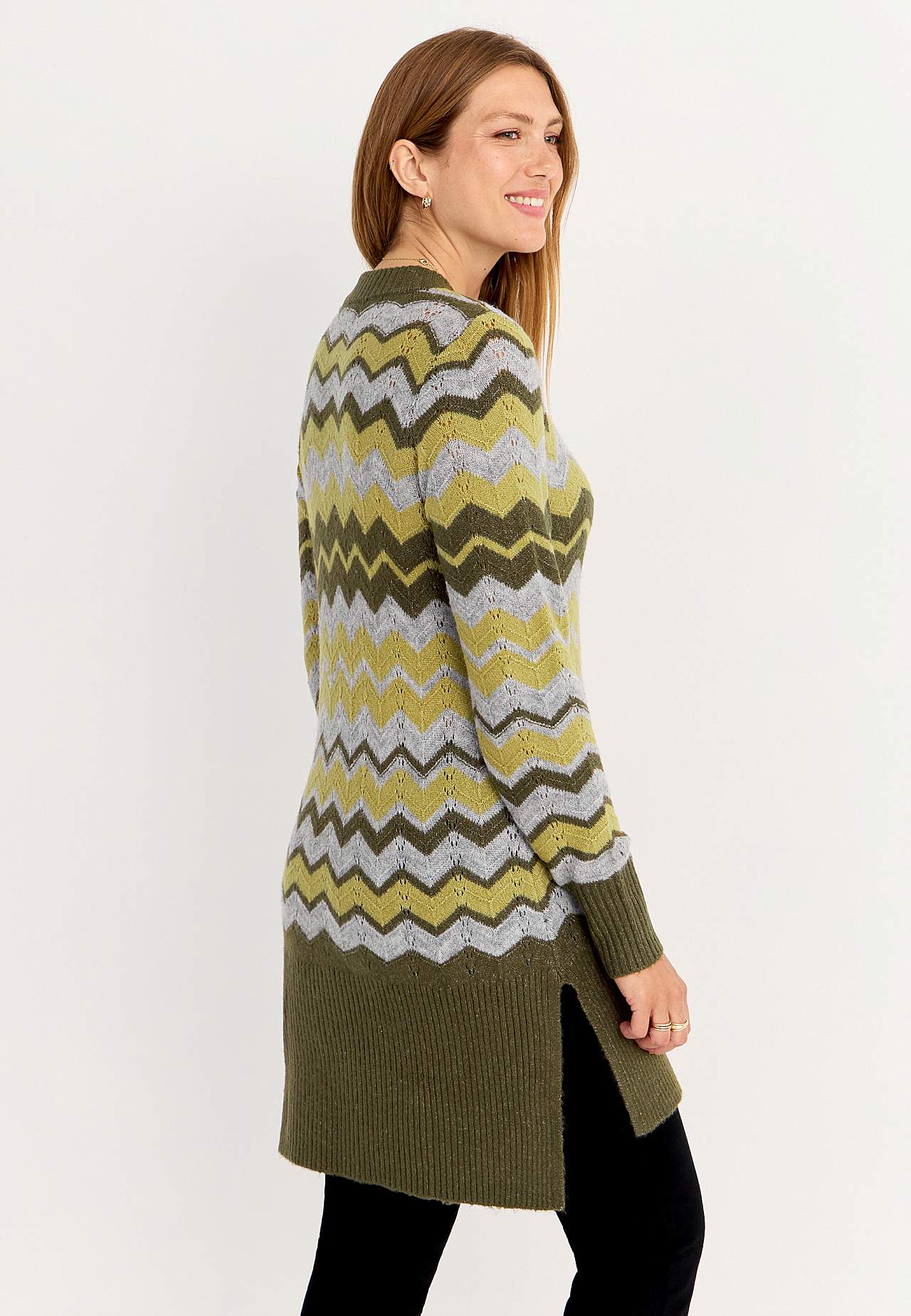 Gestrickter Pullover mit Zick-Zack-Muster