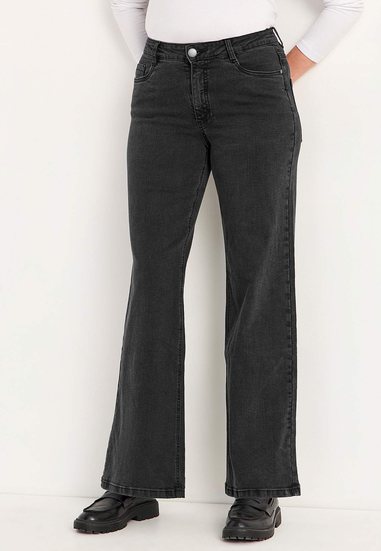Breite Jeans mit hoher Taille