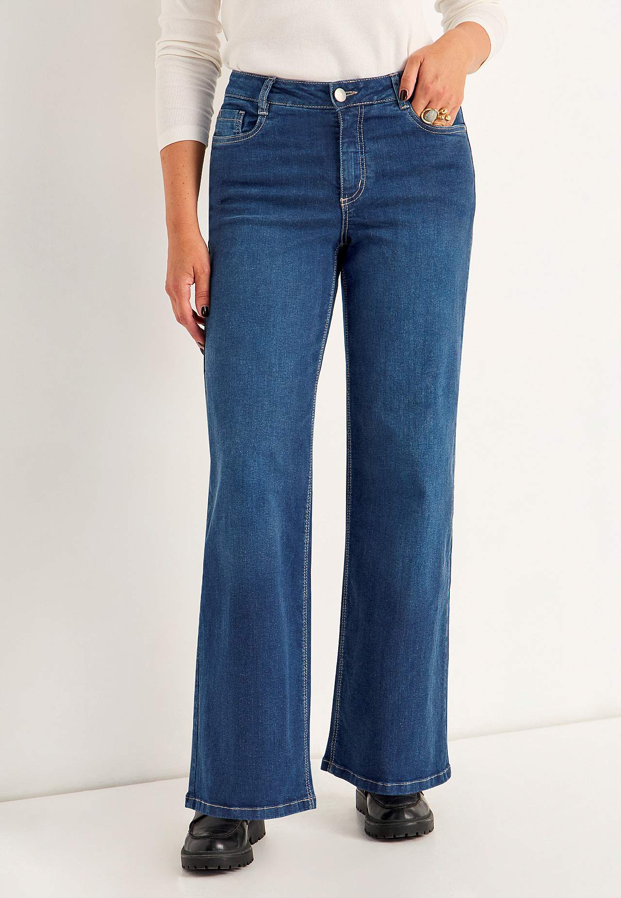 Breite Jeans mit hoher Taille Renata