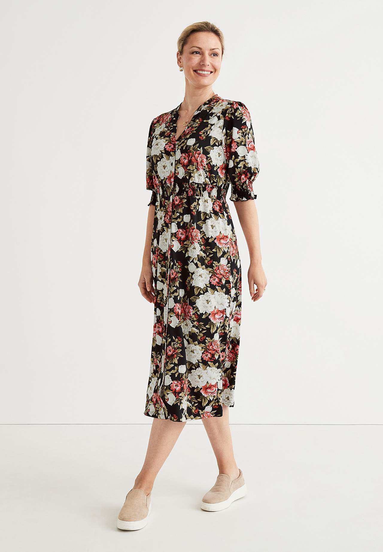Gemustertes Jerseykleid