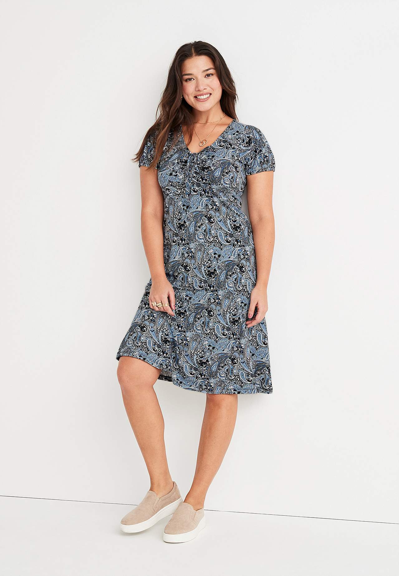 Gemustertes Jerseykleid
