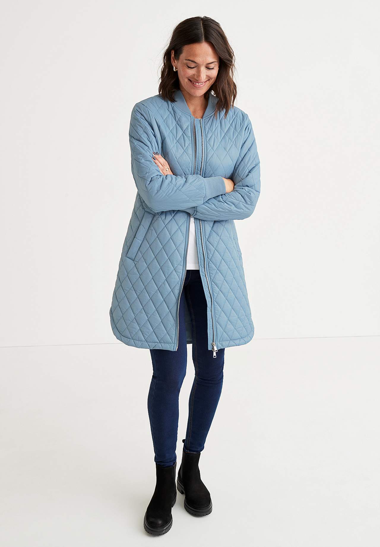 Lange, gesteppte Jacke Elena