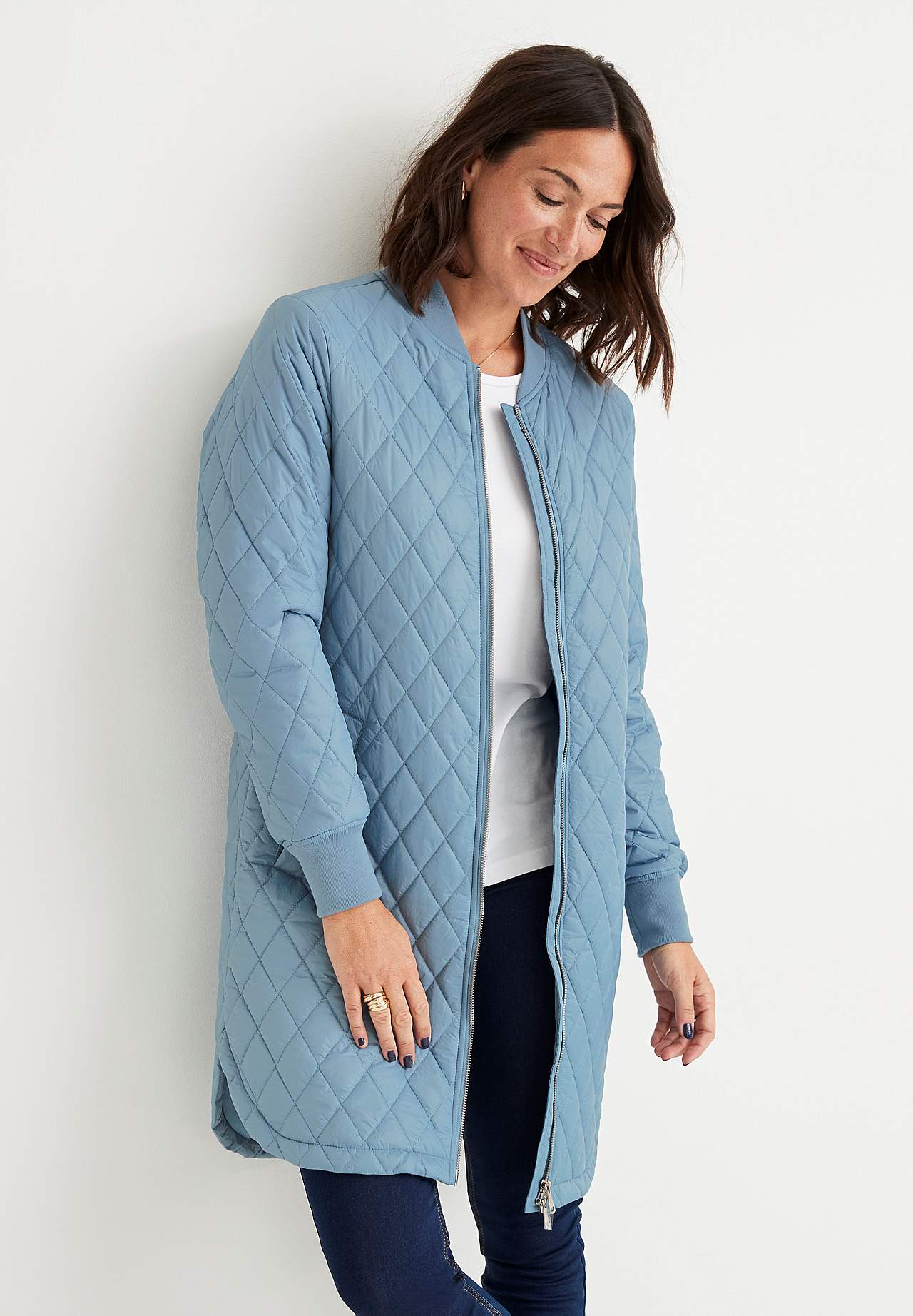 Lange, gesteppte Jacke Elena