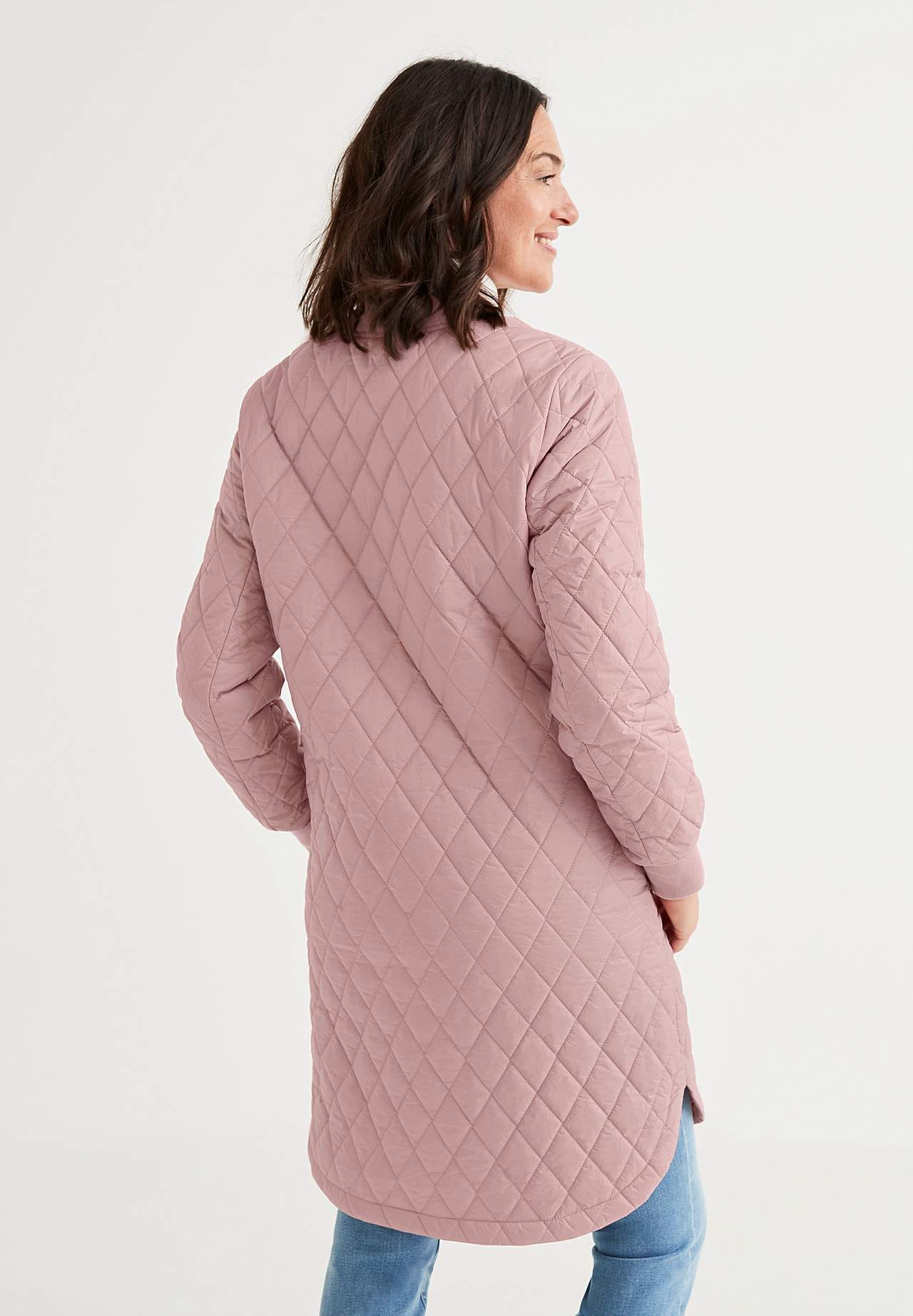Lange, gesteppte Jacke