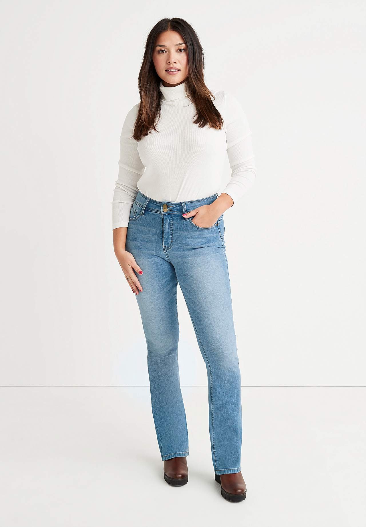Superstretch figurformende Jeans mit Bootcut-Schnitt