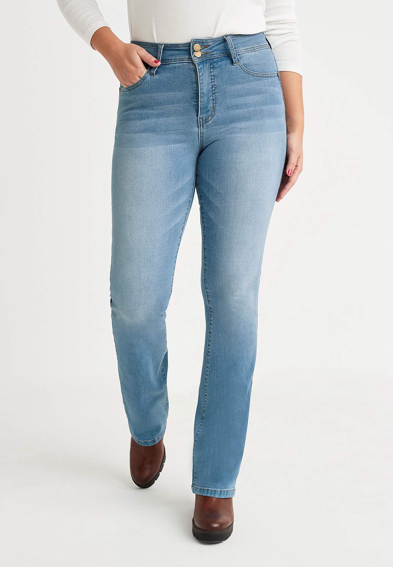 Superstretch figurformende Jeans mit Bootcut-Schnitt