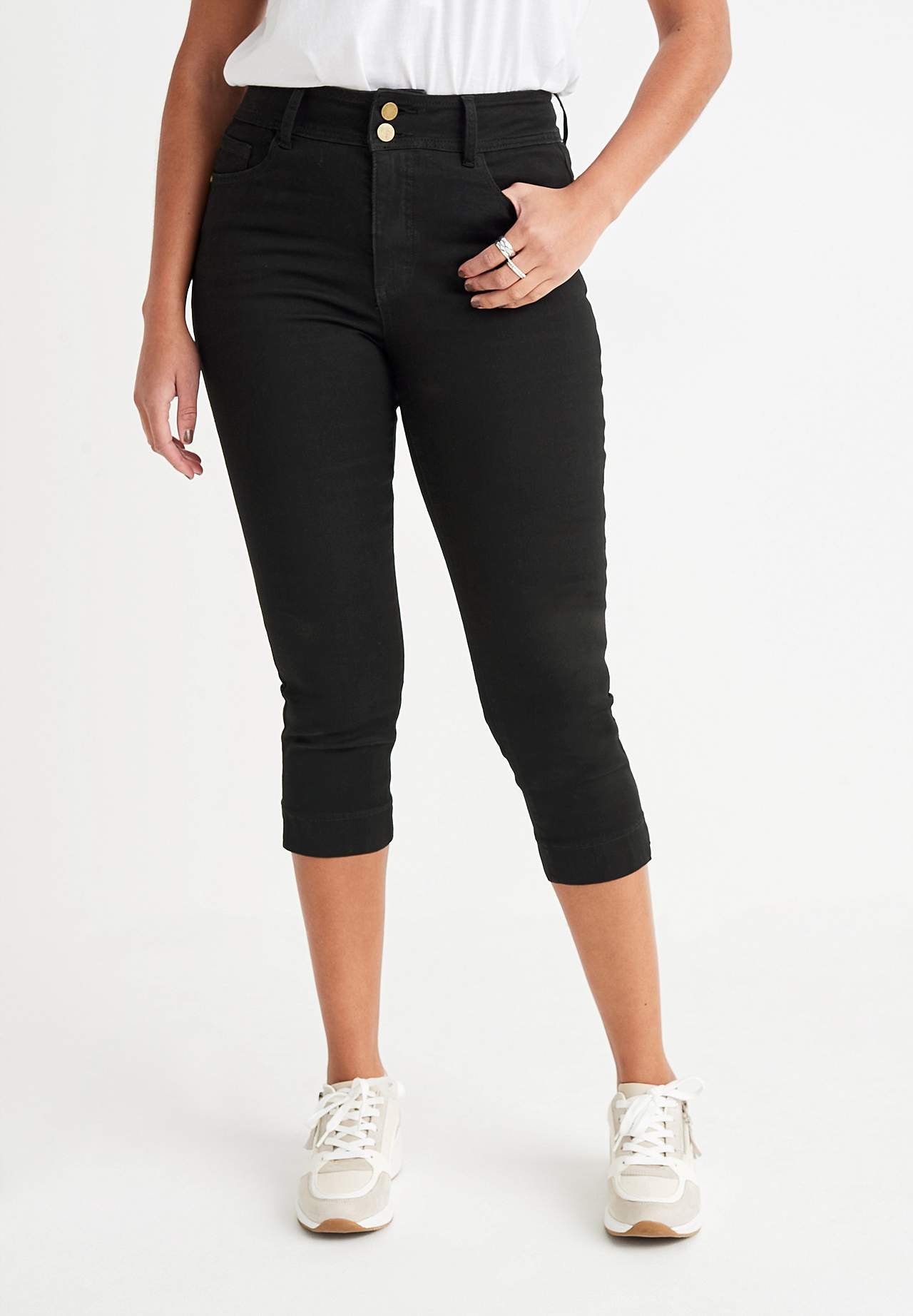 Elastische Cropped Jeans mit modellierendem Effekt