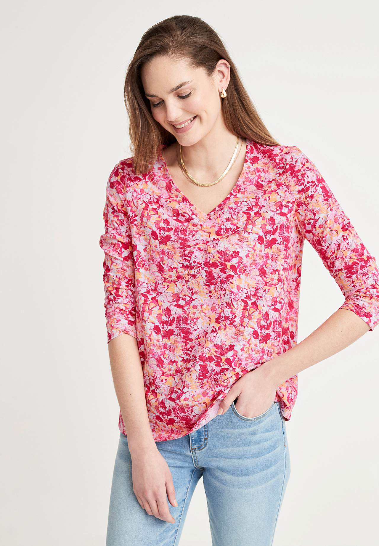 Blumiges Jersey-Top