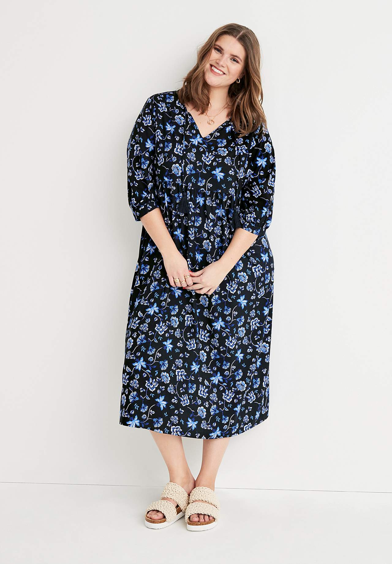 Gemustertes Viskosekleid