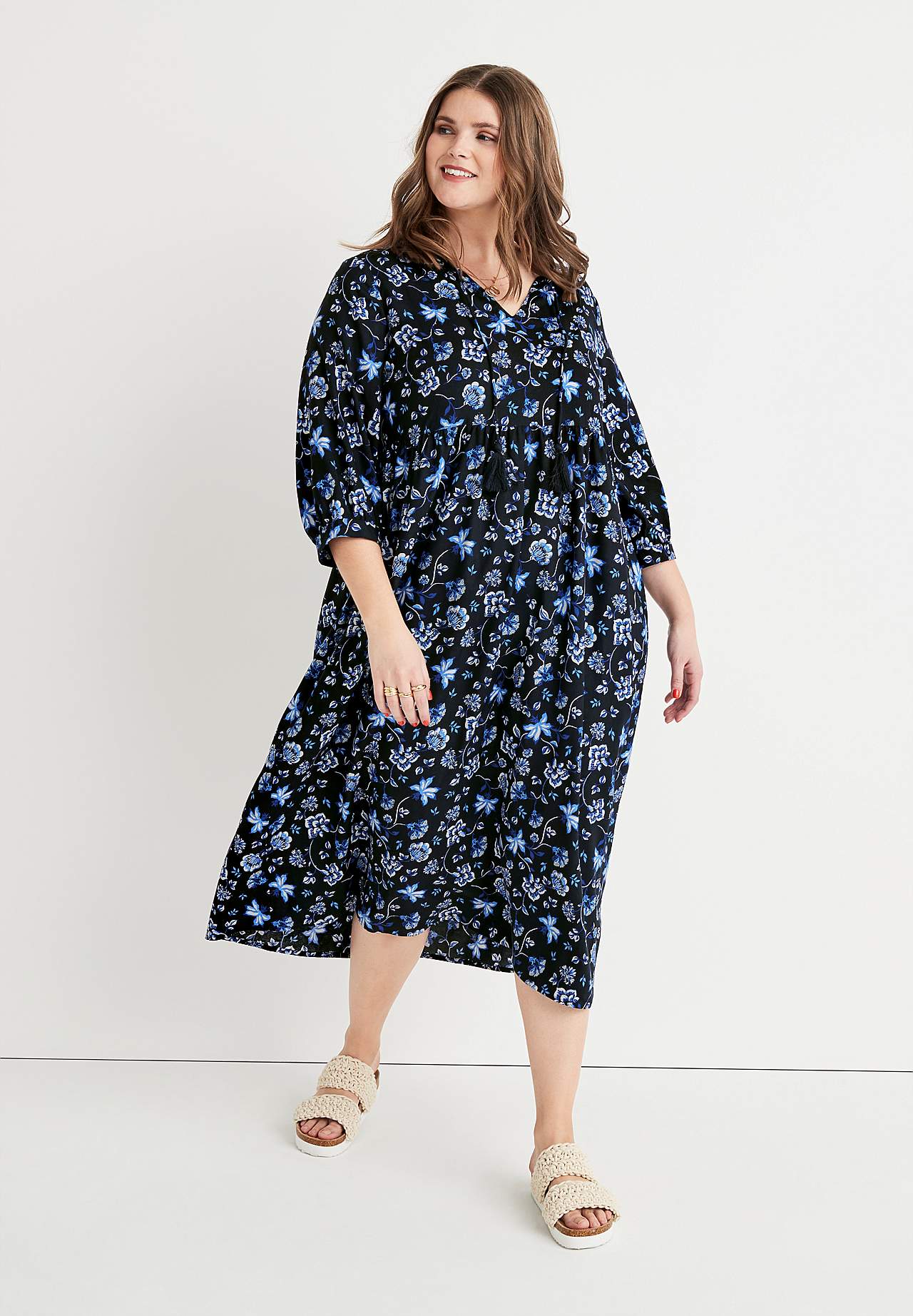 Gemustertes Viskosekleid