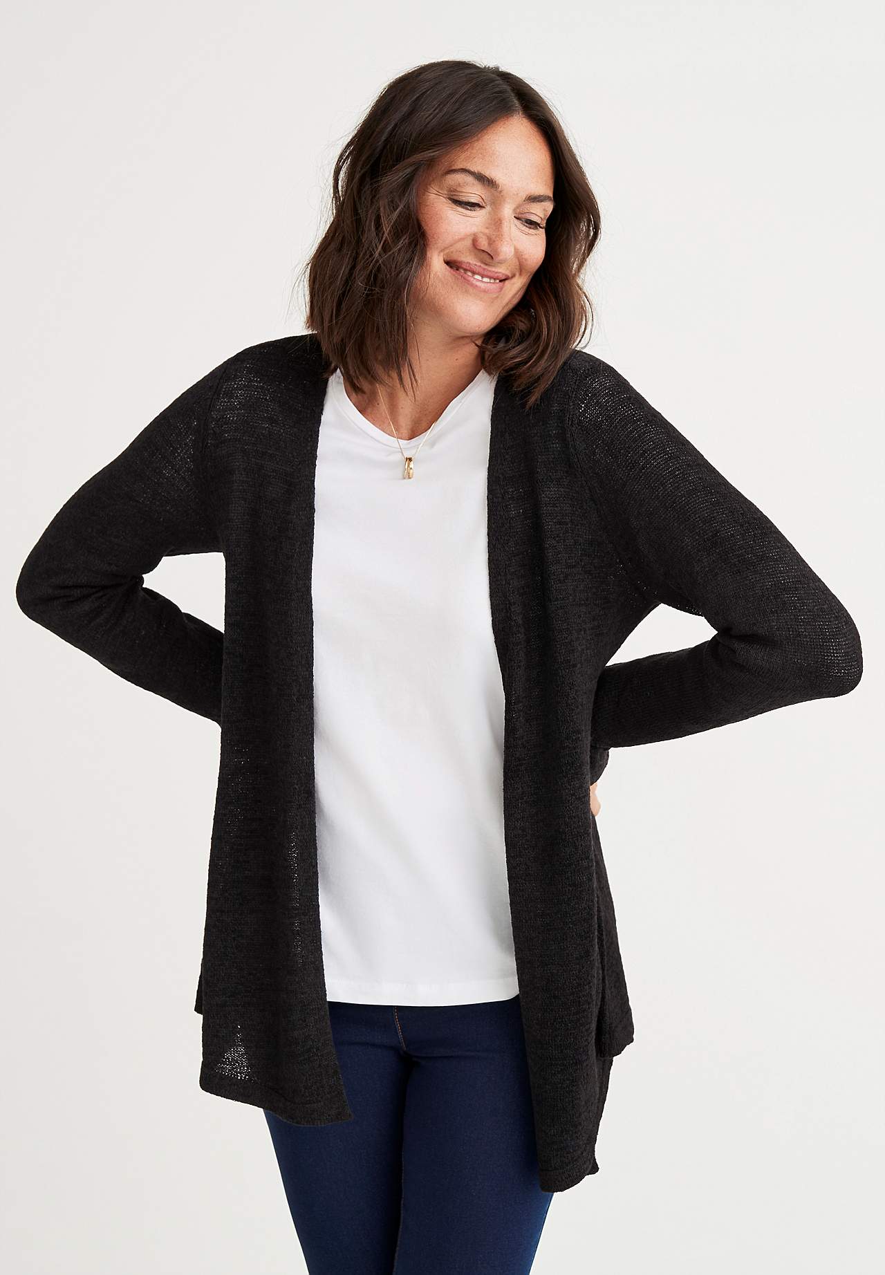 Gestrickter Cardigan mit offener Vorderseite Marika