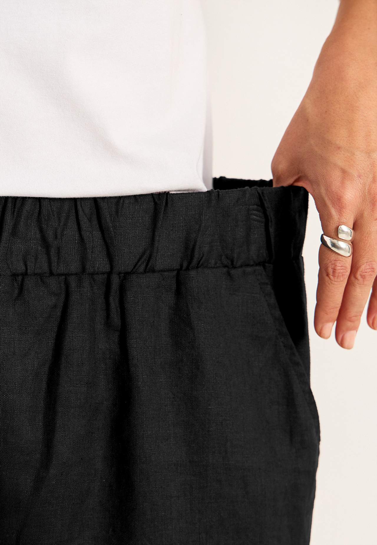 Leinenshorts Premium mit Gummiband in der Taille