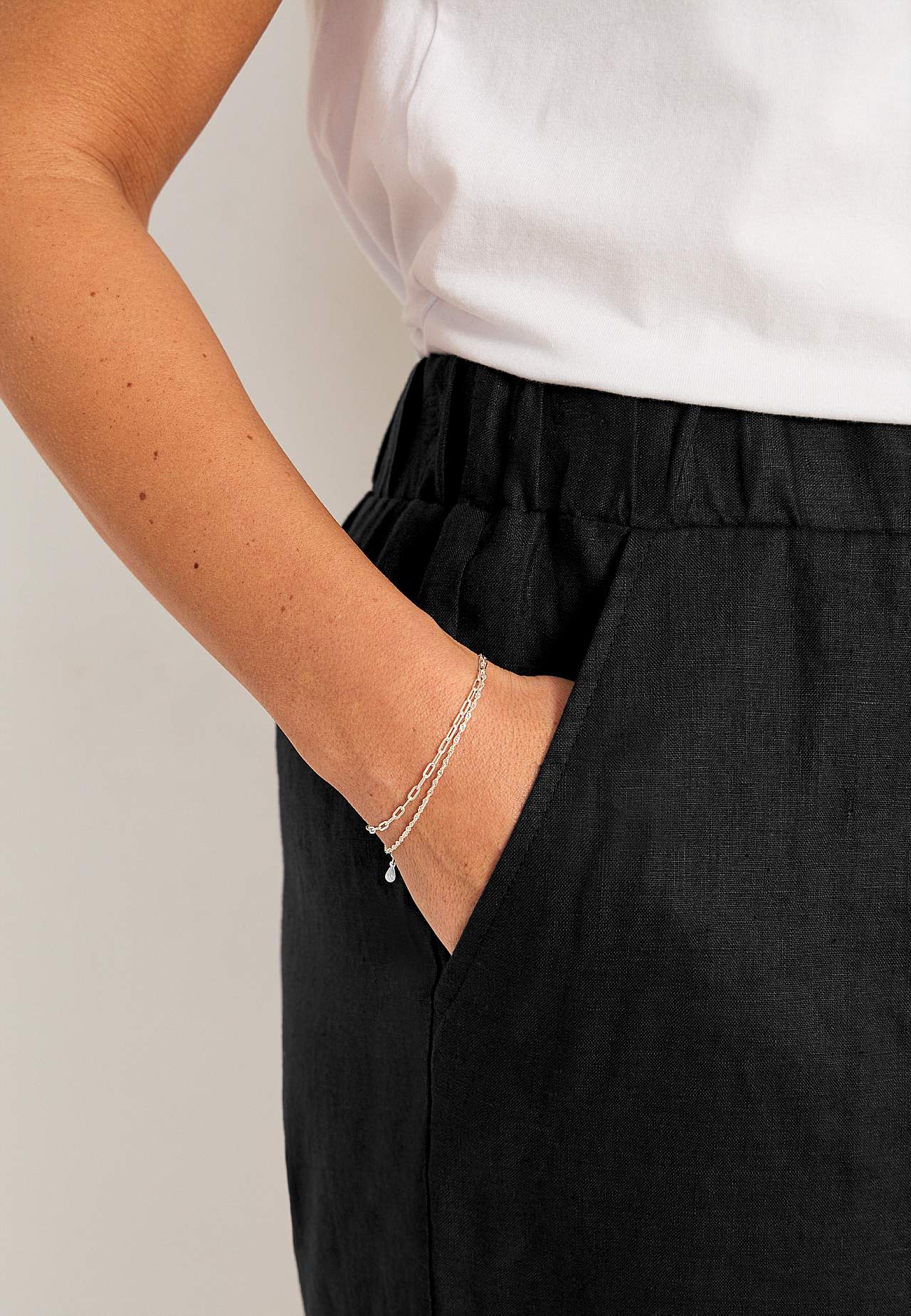 Leinenshorts Premium mit Gummiband in der Taille