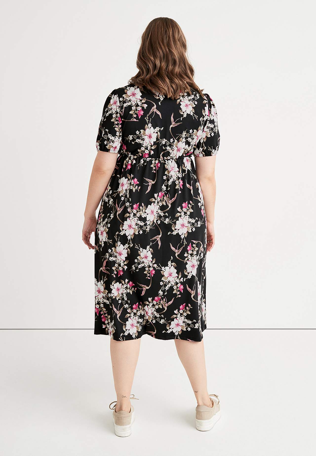 Gemustertes Midikleid aus anschmiegsamem Jersey
