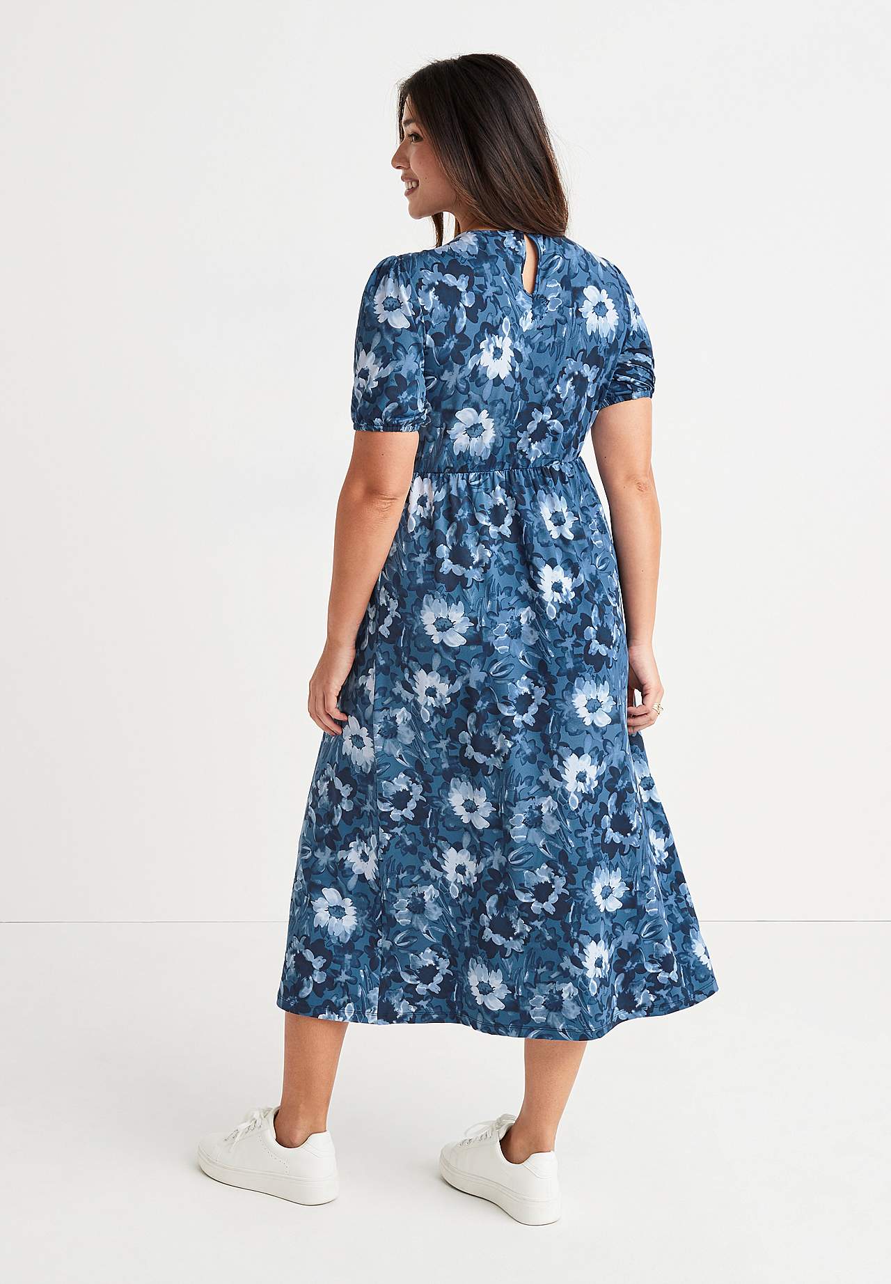 Gemustertes Midikleid aus anschmiegsamem Jersey