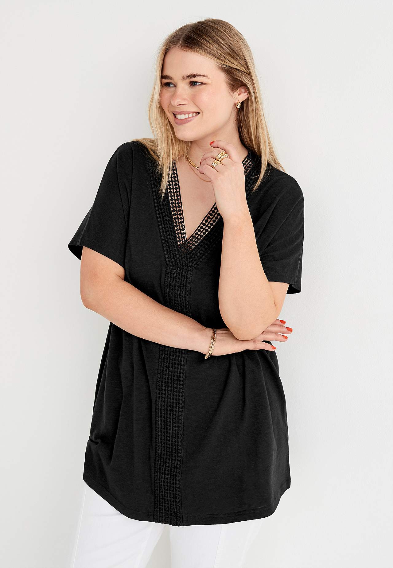 Kurzärmlige Jersey-Tunika