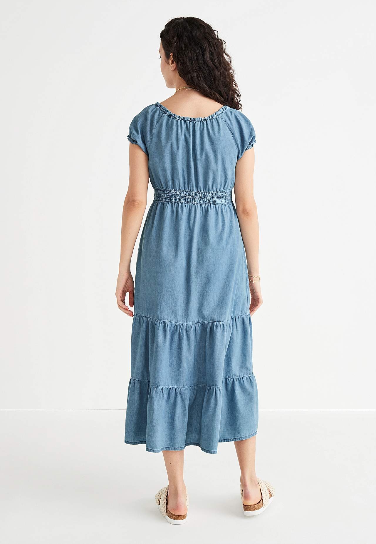 Jeanskleid mit Volants Elsy