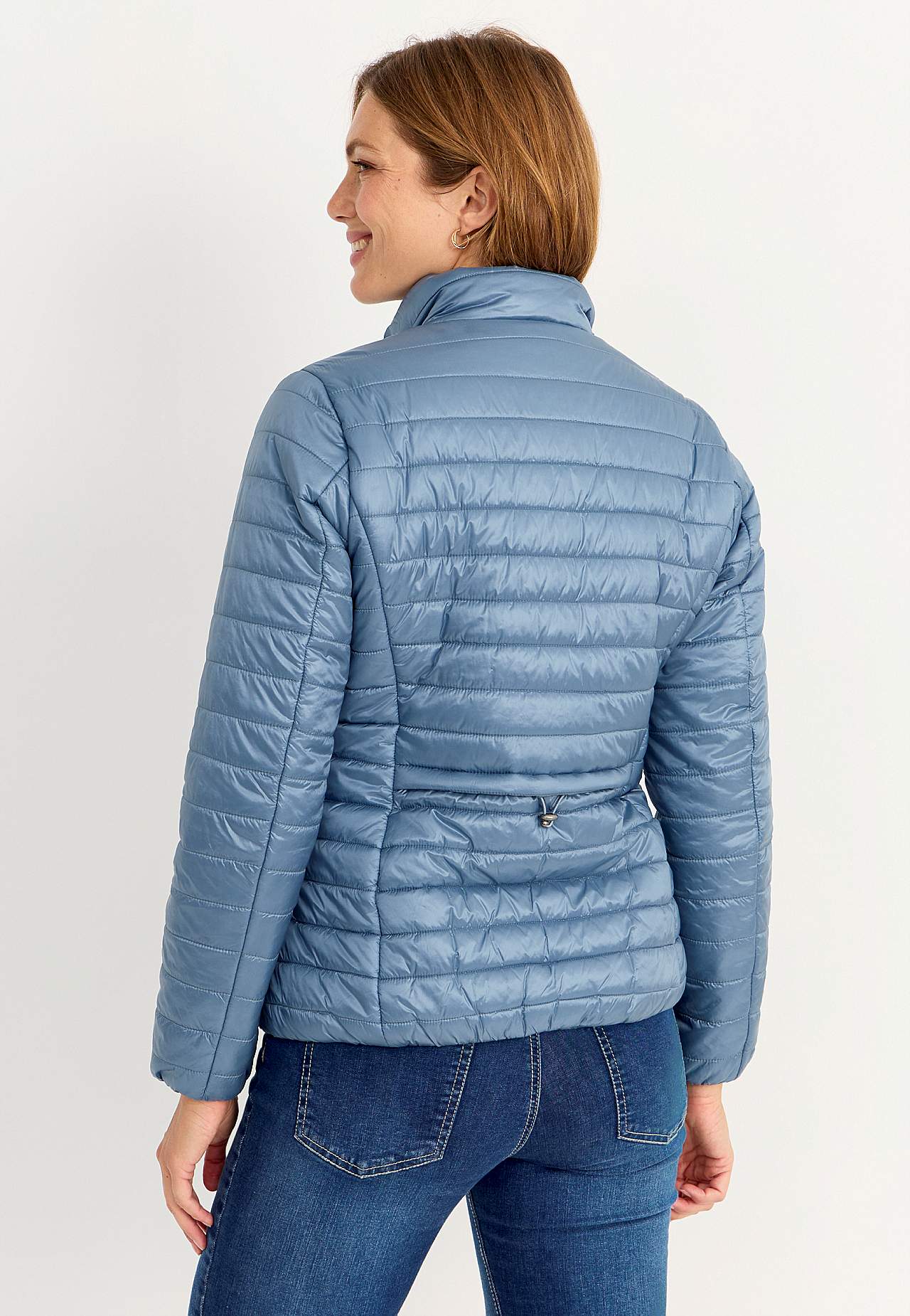 Schimmernde leichte Pufferjacke