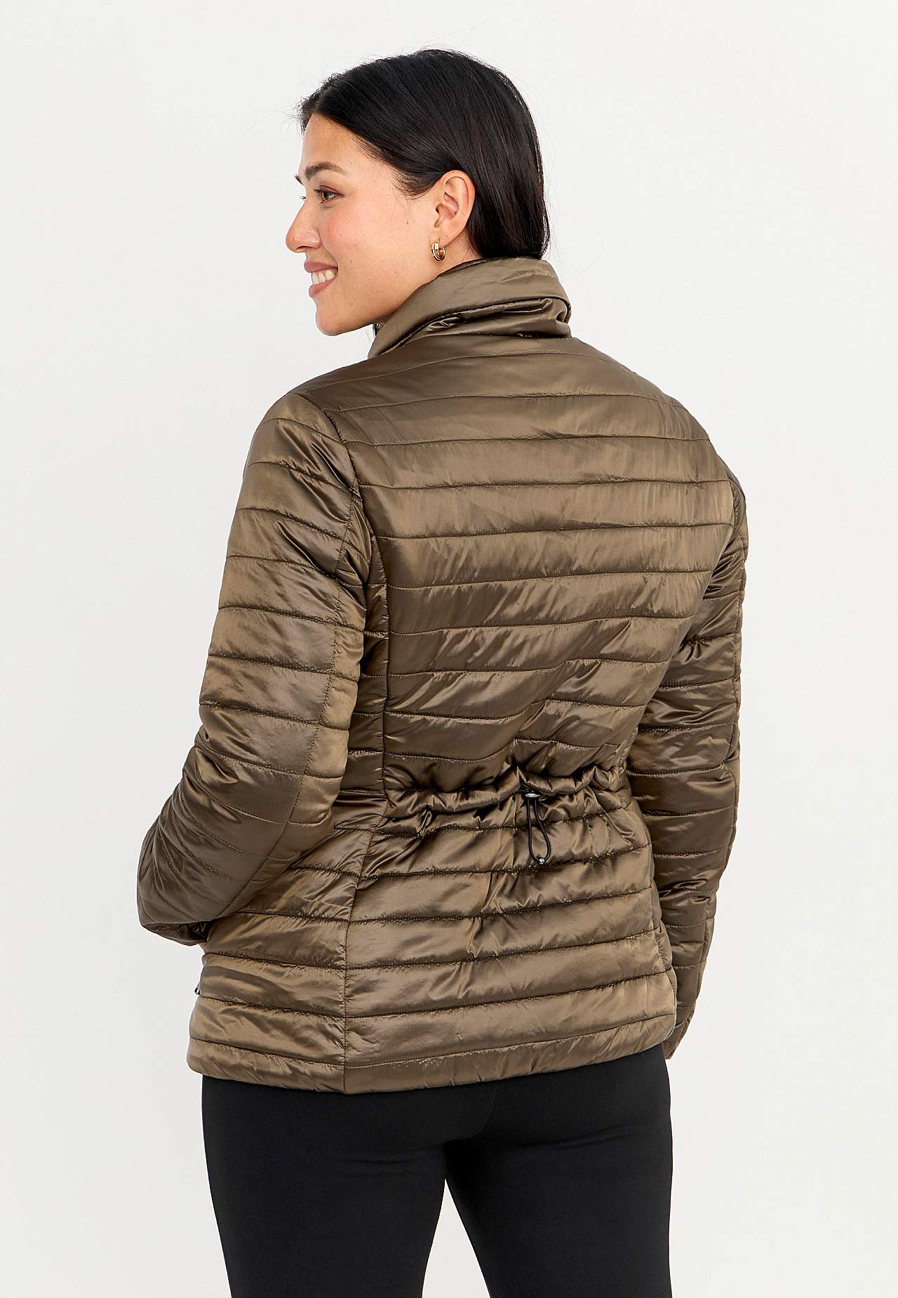 Schimmernde leichte Pufferjacke