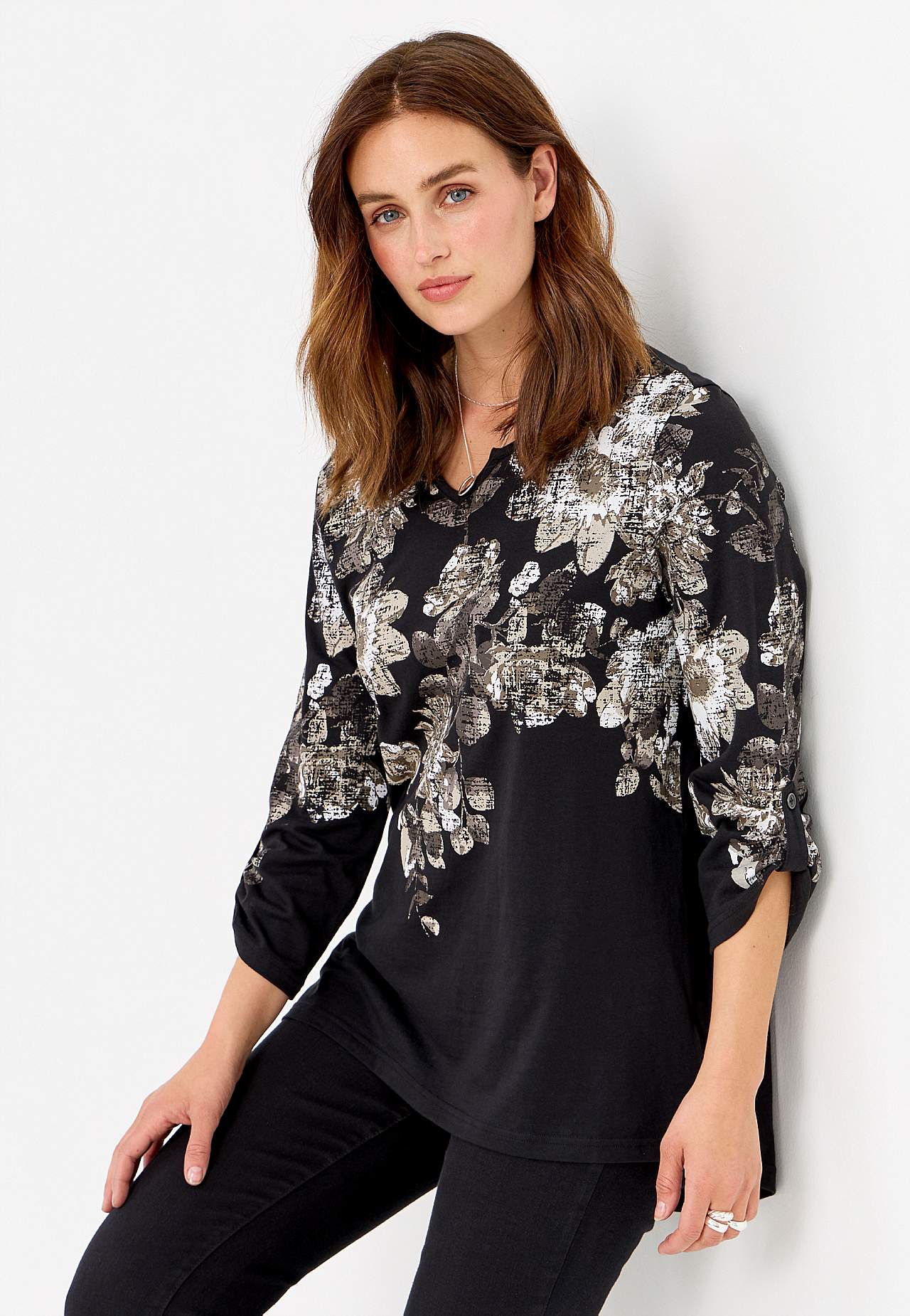 Gemustertes Jersey-Top