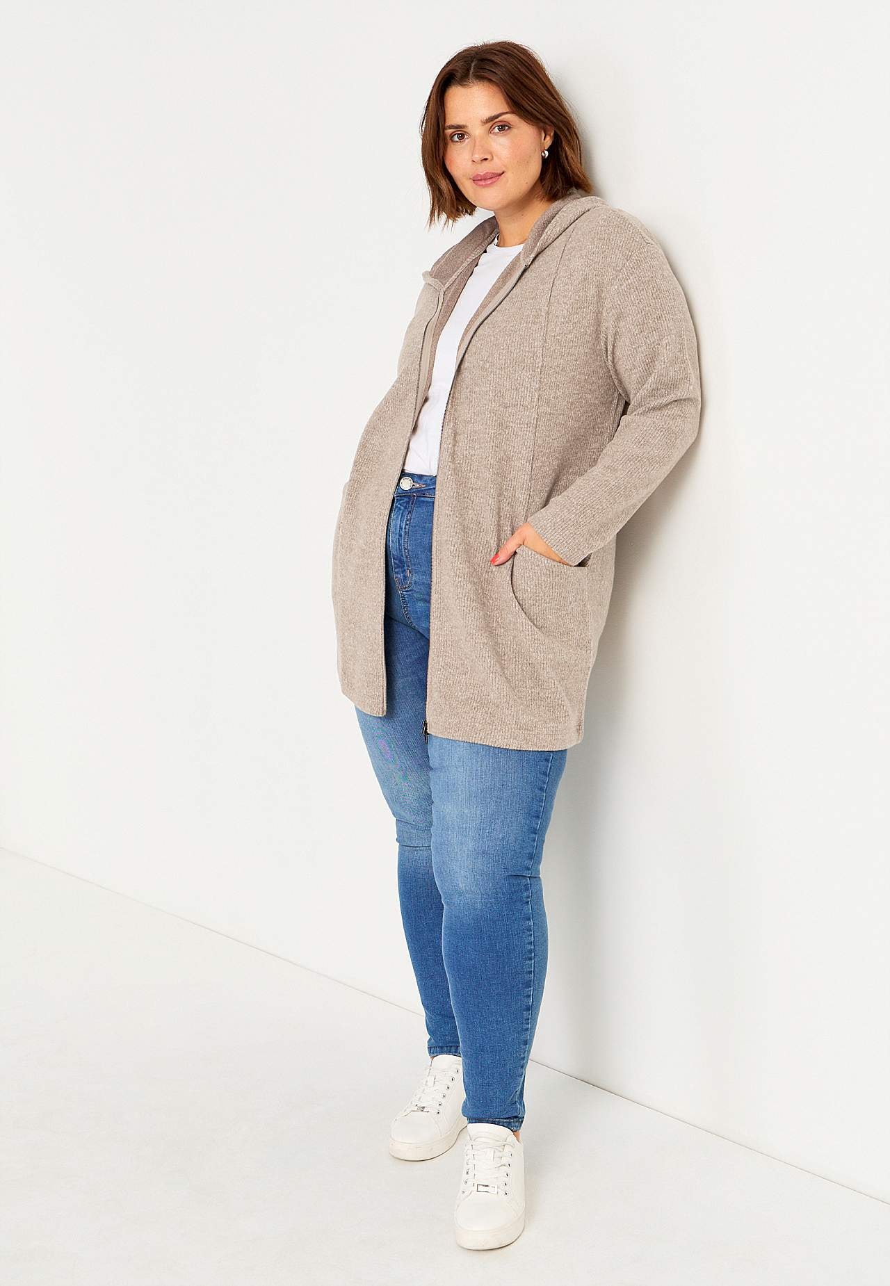 Super weicher langer Cardigan mit Taschen