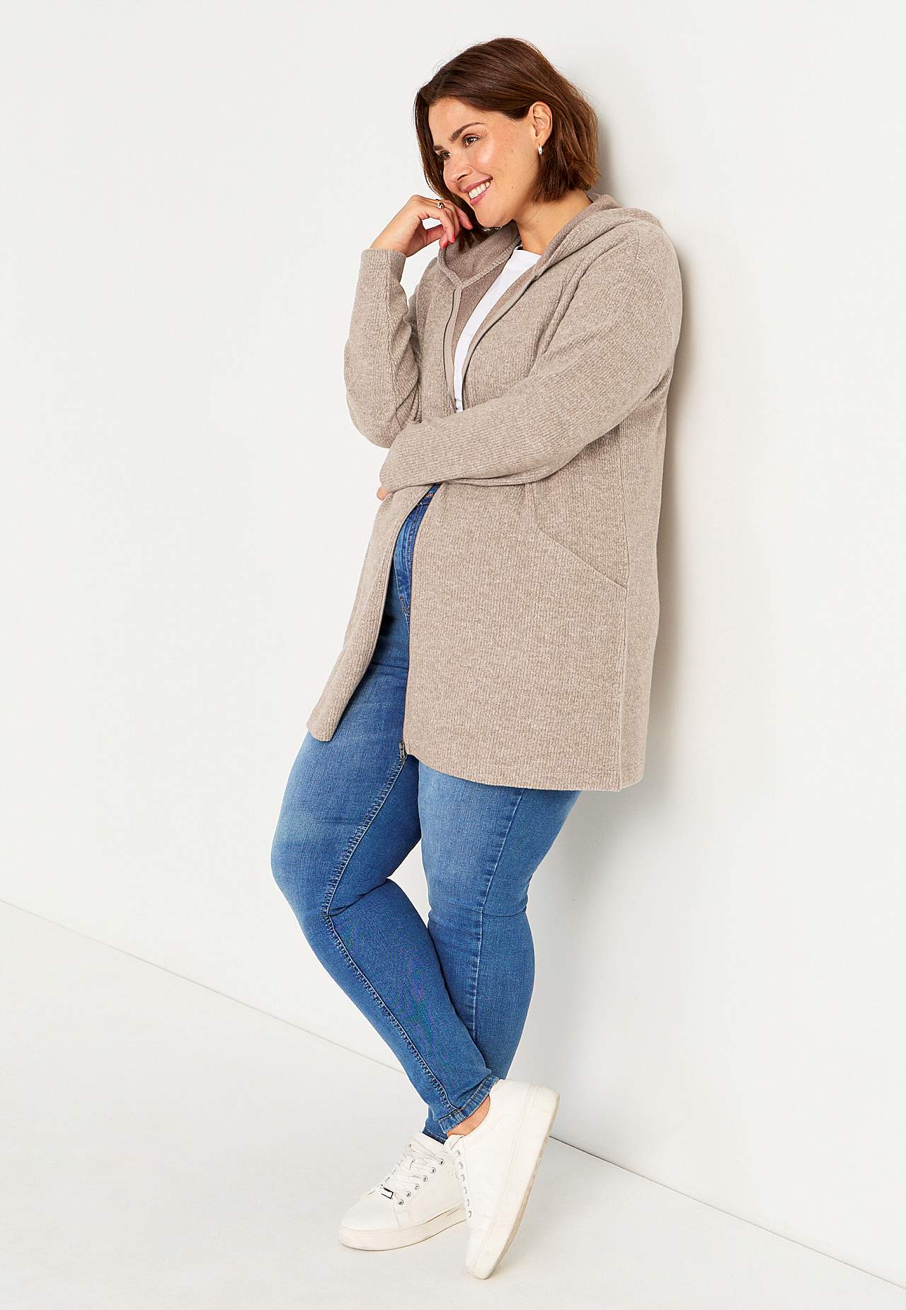 Super weicher langer Cardigan mit Taschen