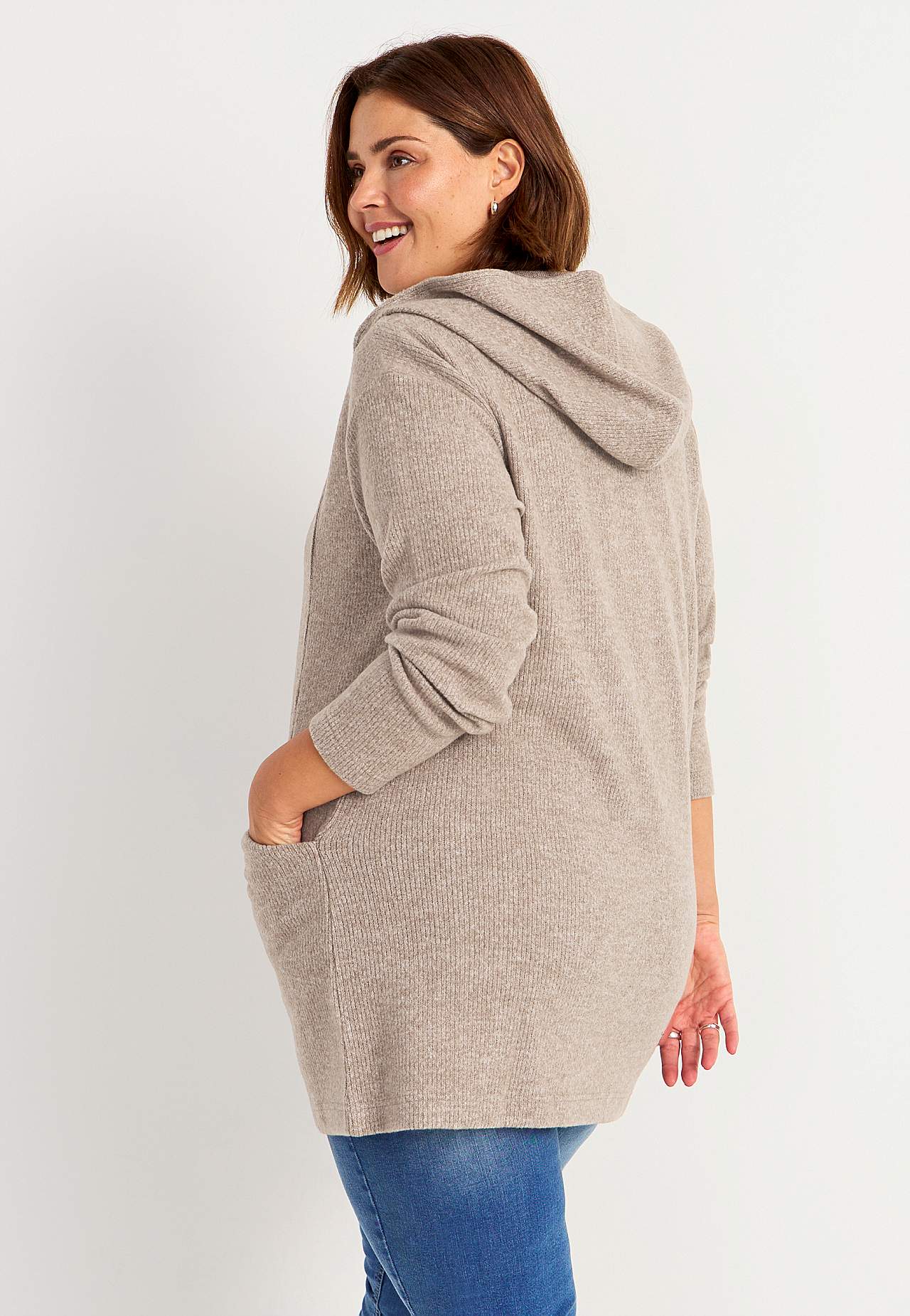 Super weicher langer Cardigan mit Taschen