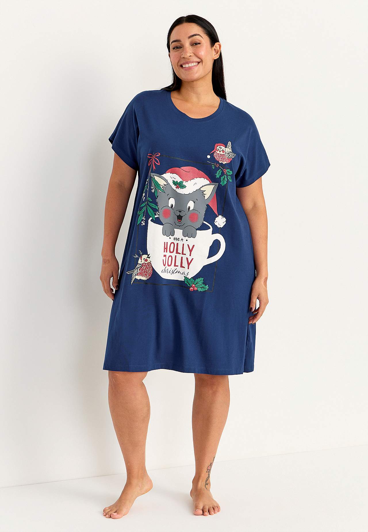 Nachtkleid mit Weihnachtsmotiv