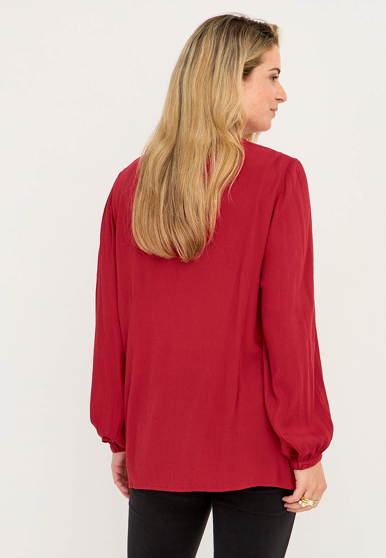 Bluse aus Krepp mit Knöpfen Greta