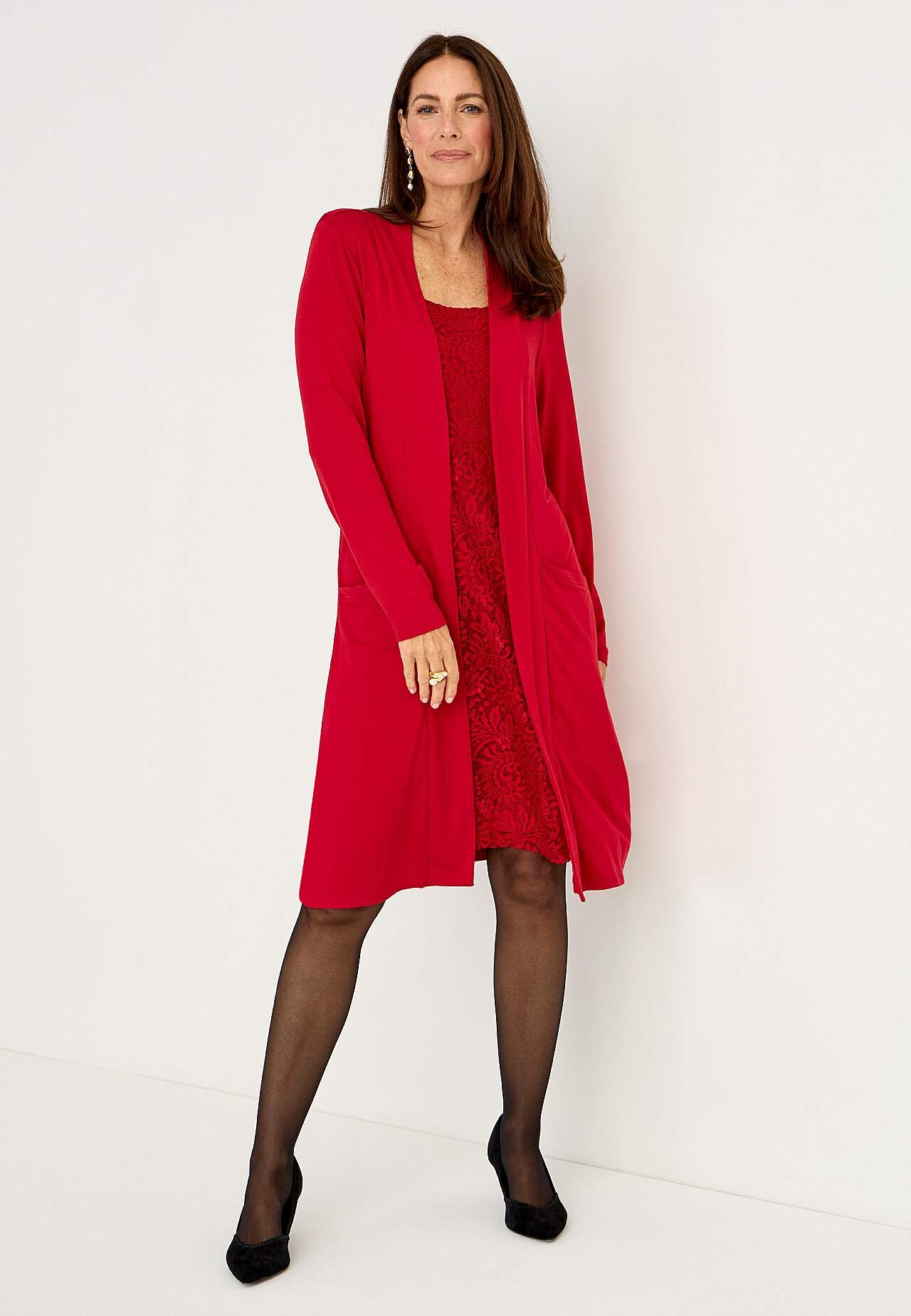 Jerseykleid mit Spitze Elina