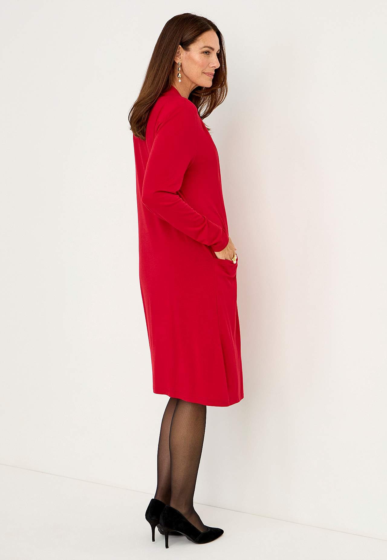 Jerseykleid mit Spitze Elina
