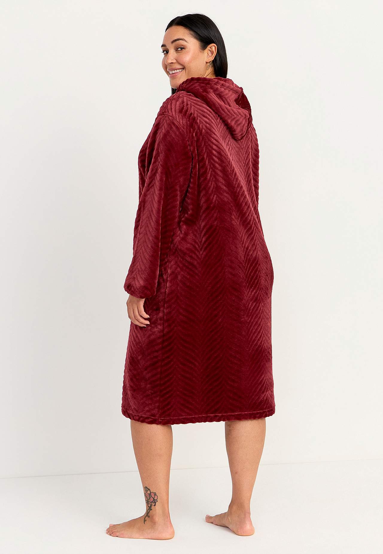 Morgenrock aus gemustertem Fleece Lotta