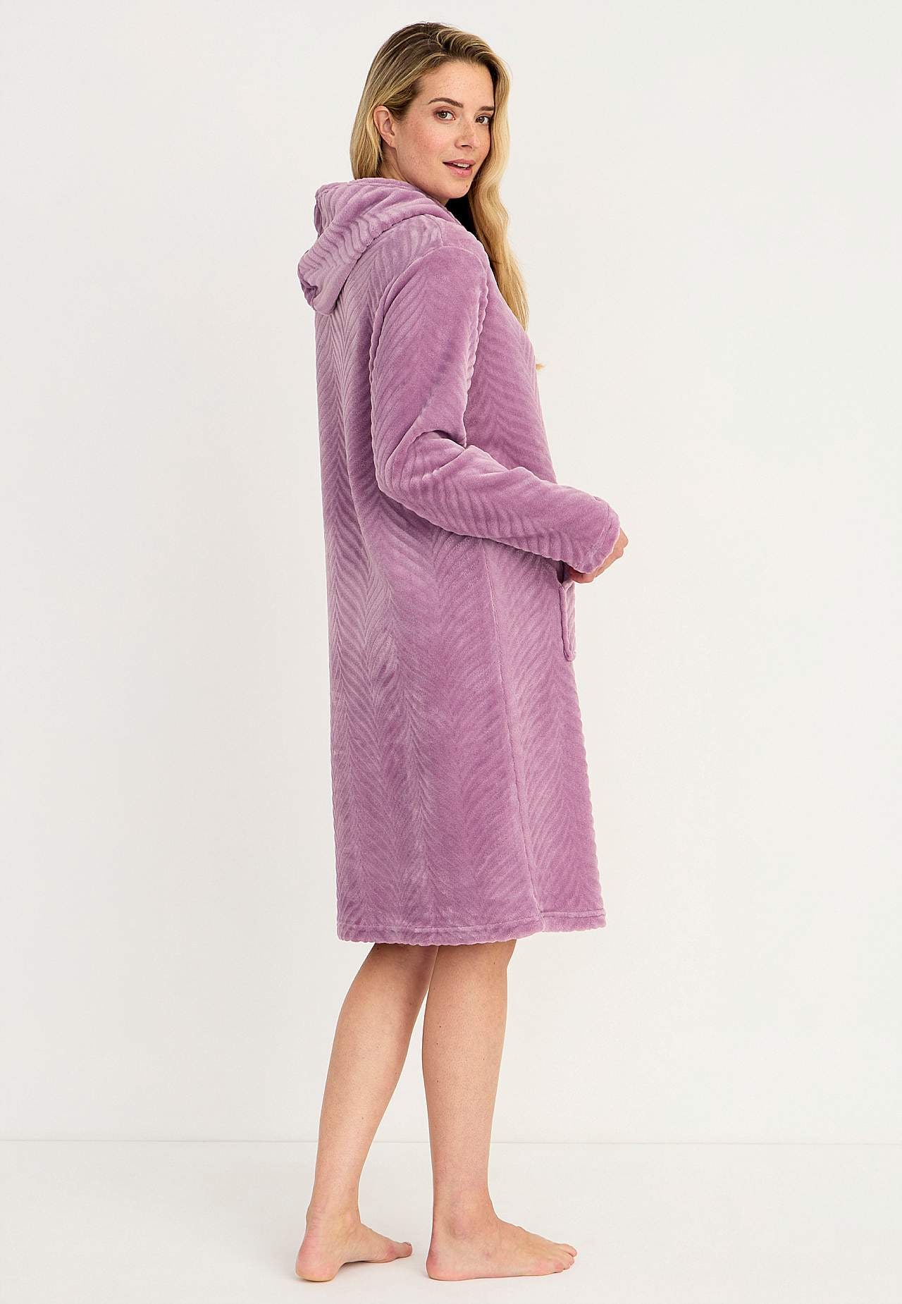 Morgenrock aus gemustertem Fleece