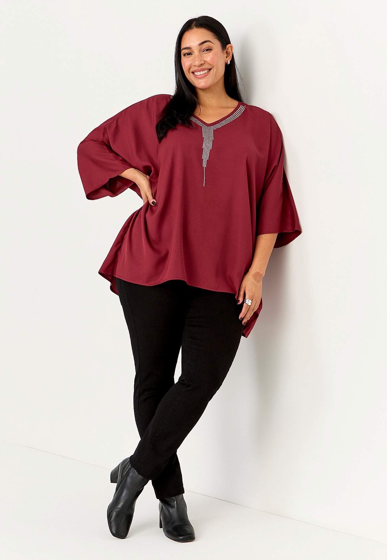 Party-Bluse mit verzierten Details