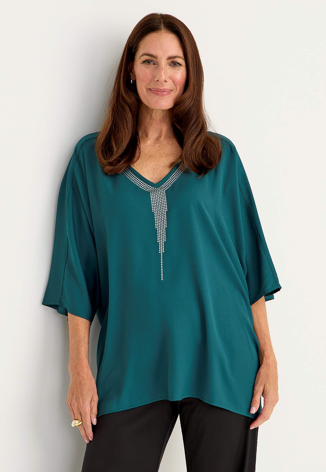 Party-Bluse mit verzierten Details