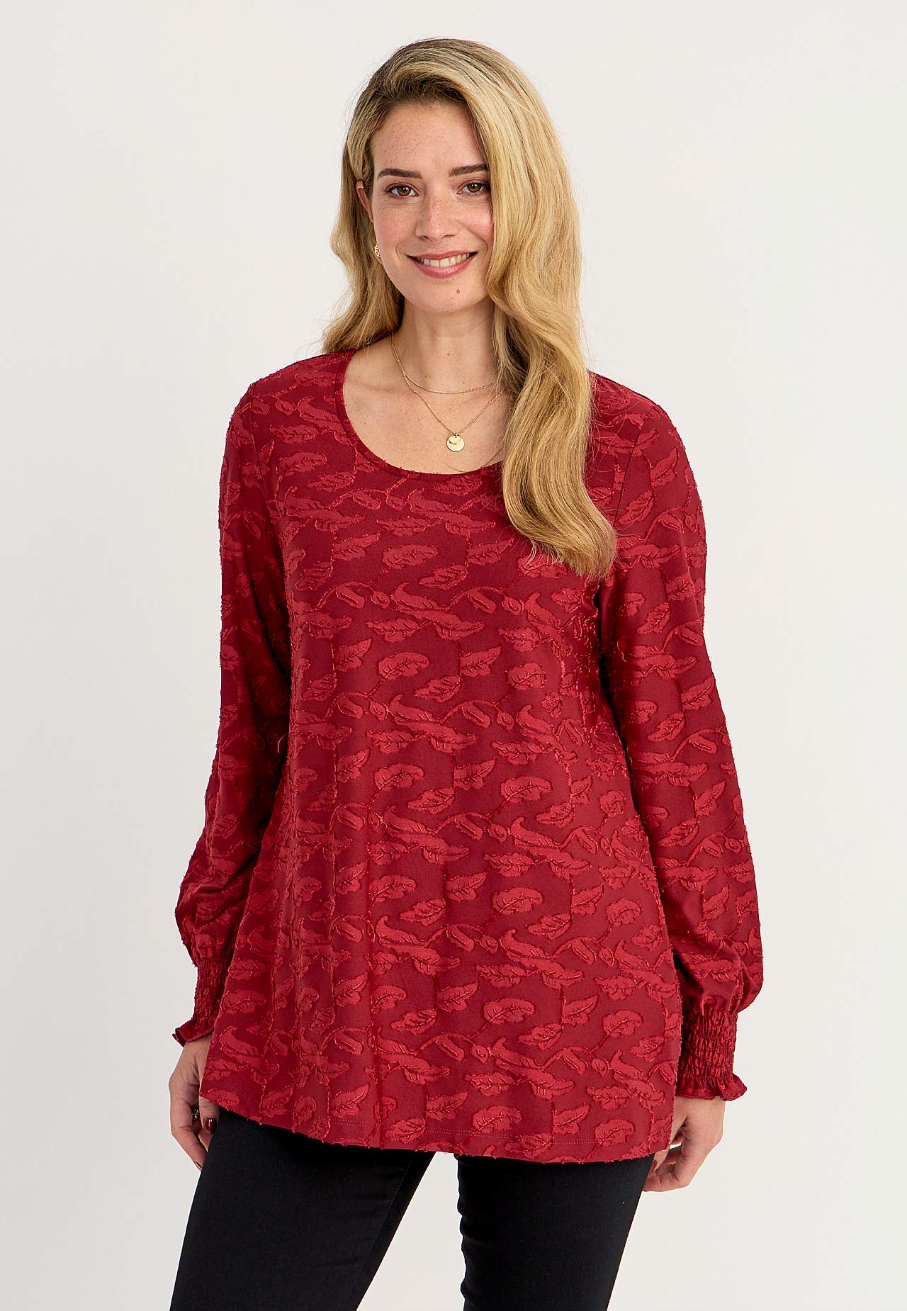Jacquardgemusterte Jersey-Tunika